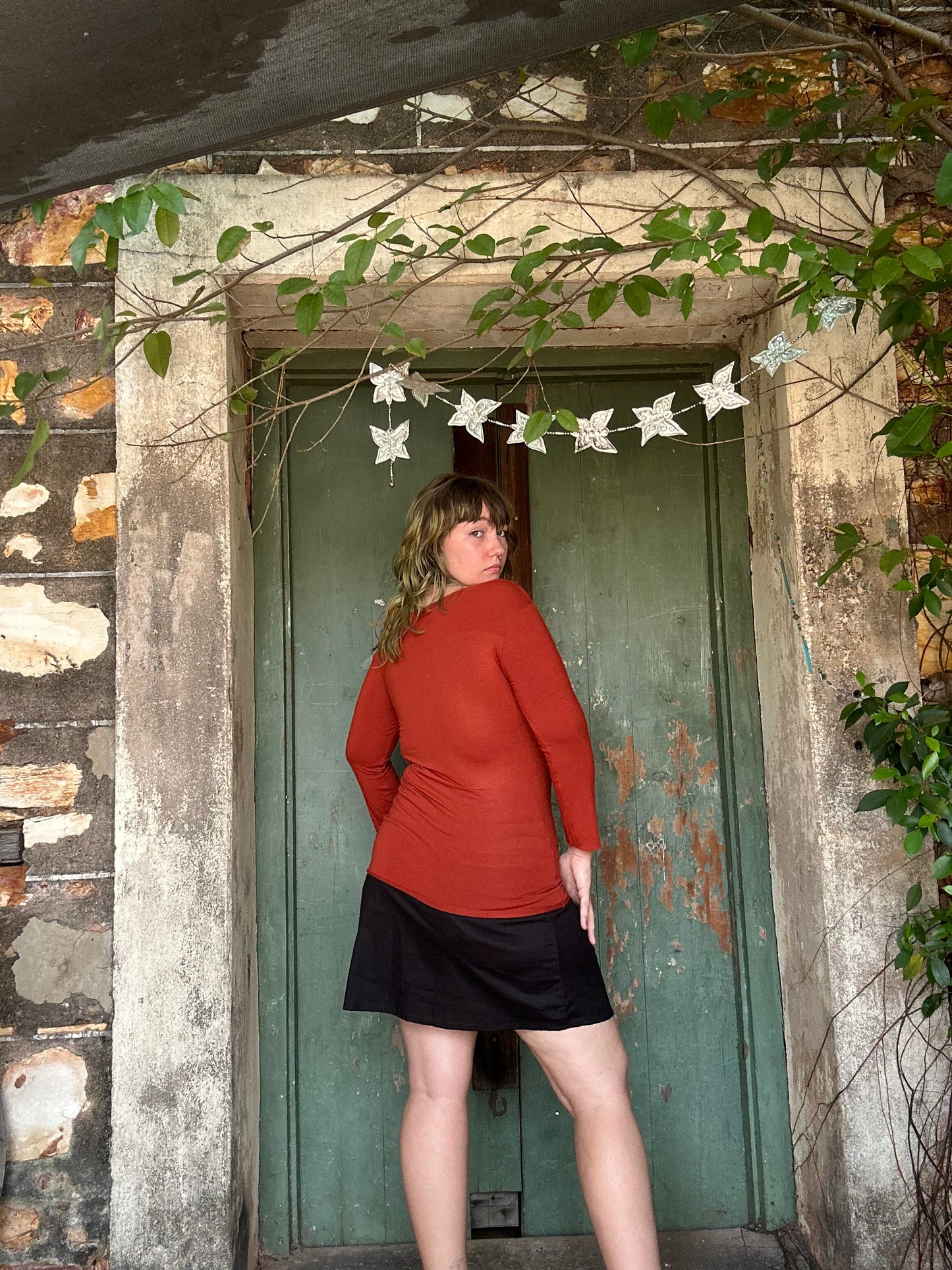 Yoga long sleeve Burnt Orange Logo Tee