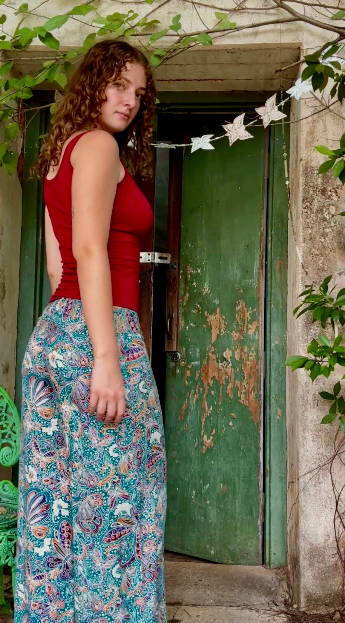 20% OFF Classic Culottes In Bright Teal Butterflies 2 lengths