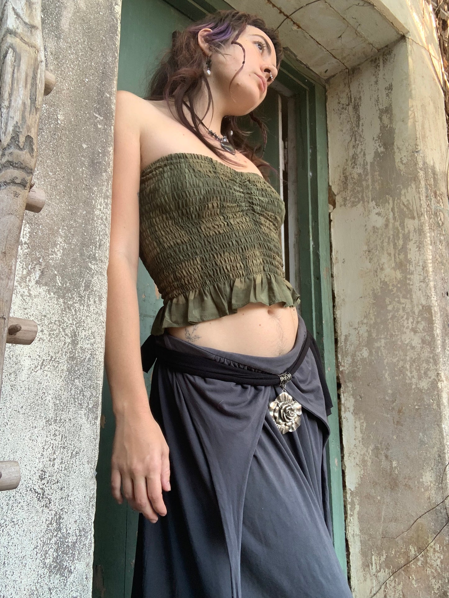 Ruffle Bandeau in Urban Camo