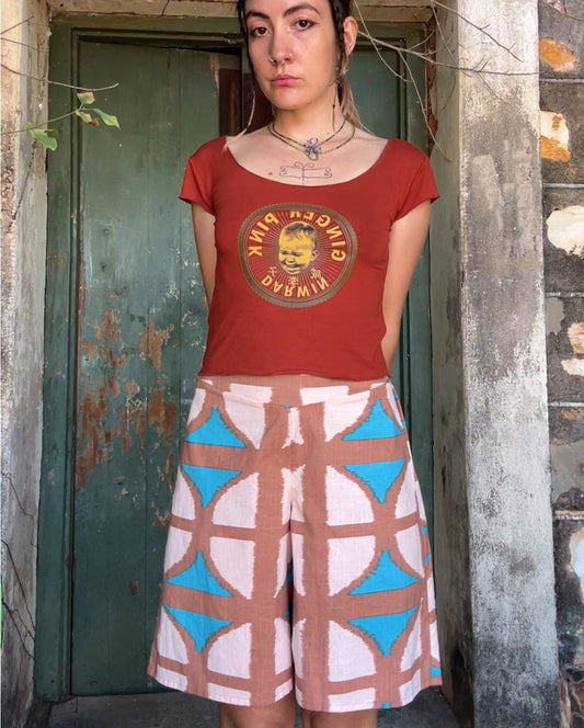 Yoga cropped Logo tee in Burnt Orange