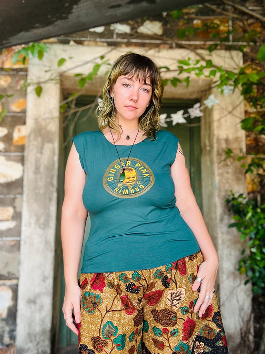 Yoga Logo tee in Jade Green
