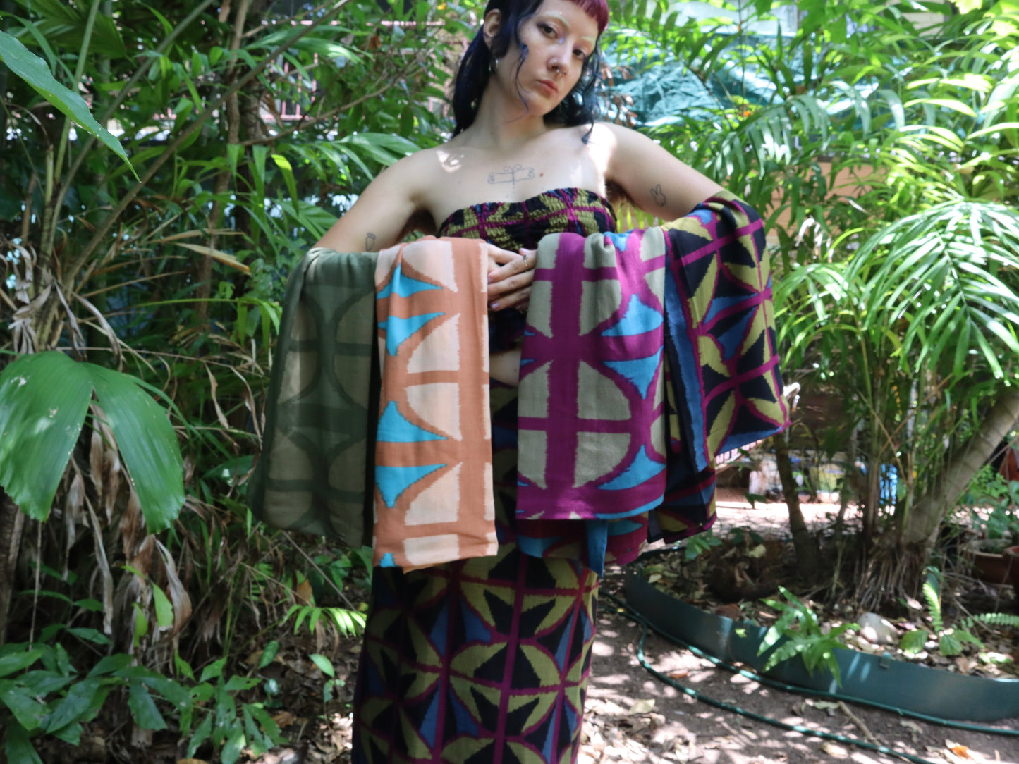 Breezeblock Shawl/ Half Sarong in Urban camo