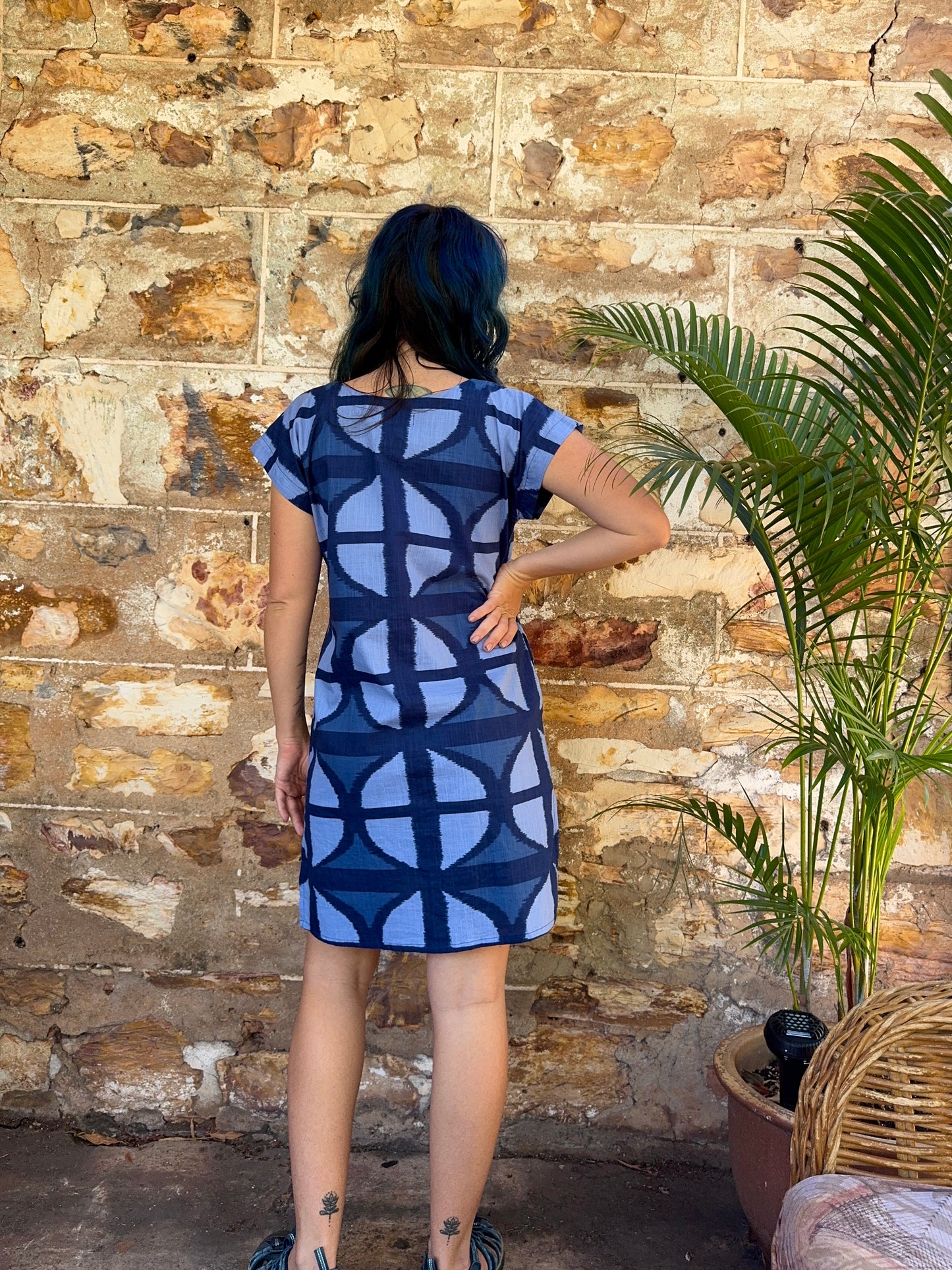 Hang Around Dress in Mood Indigo Above knee