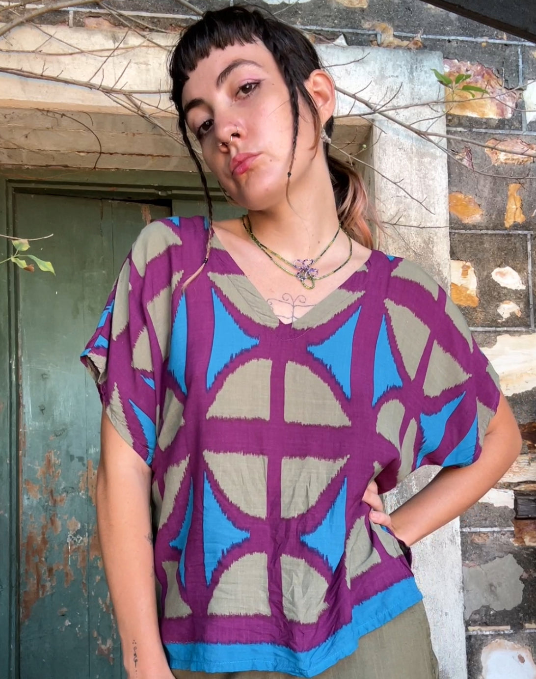 Hang Out Top in Original Breezeblock motif