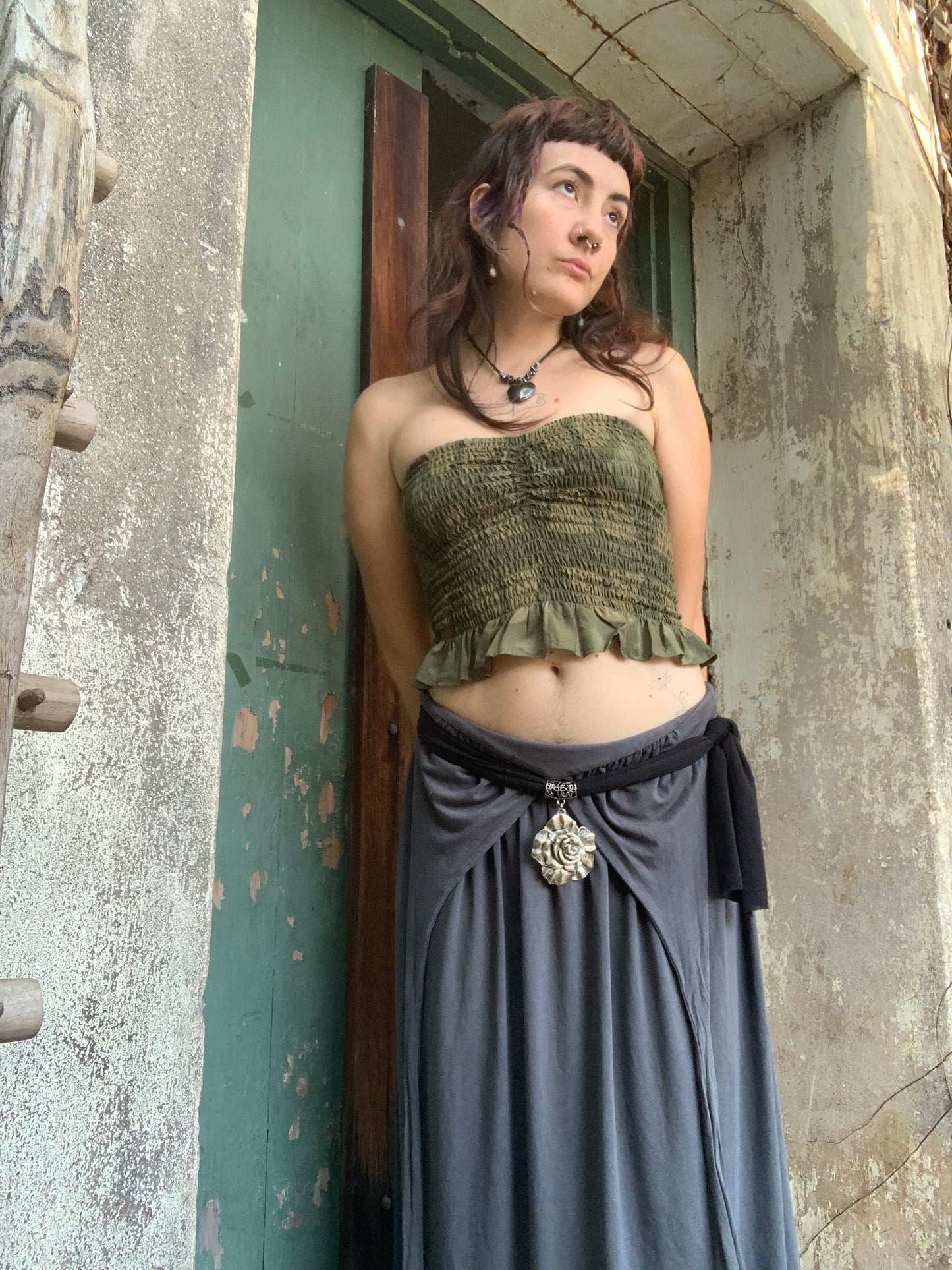 Ruffle Bandeau in Urban Camo