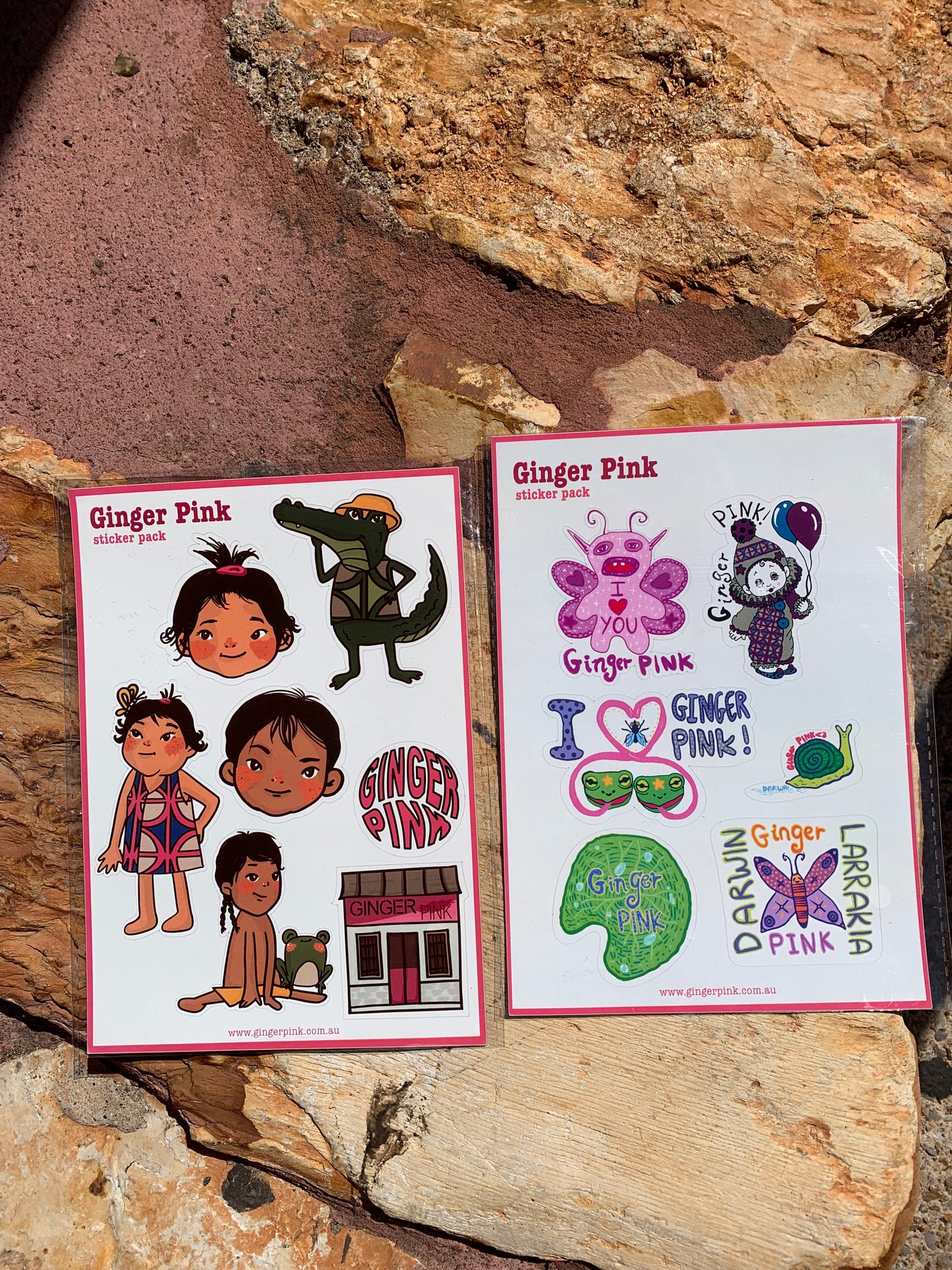 Ginger Pink sticker pack