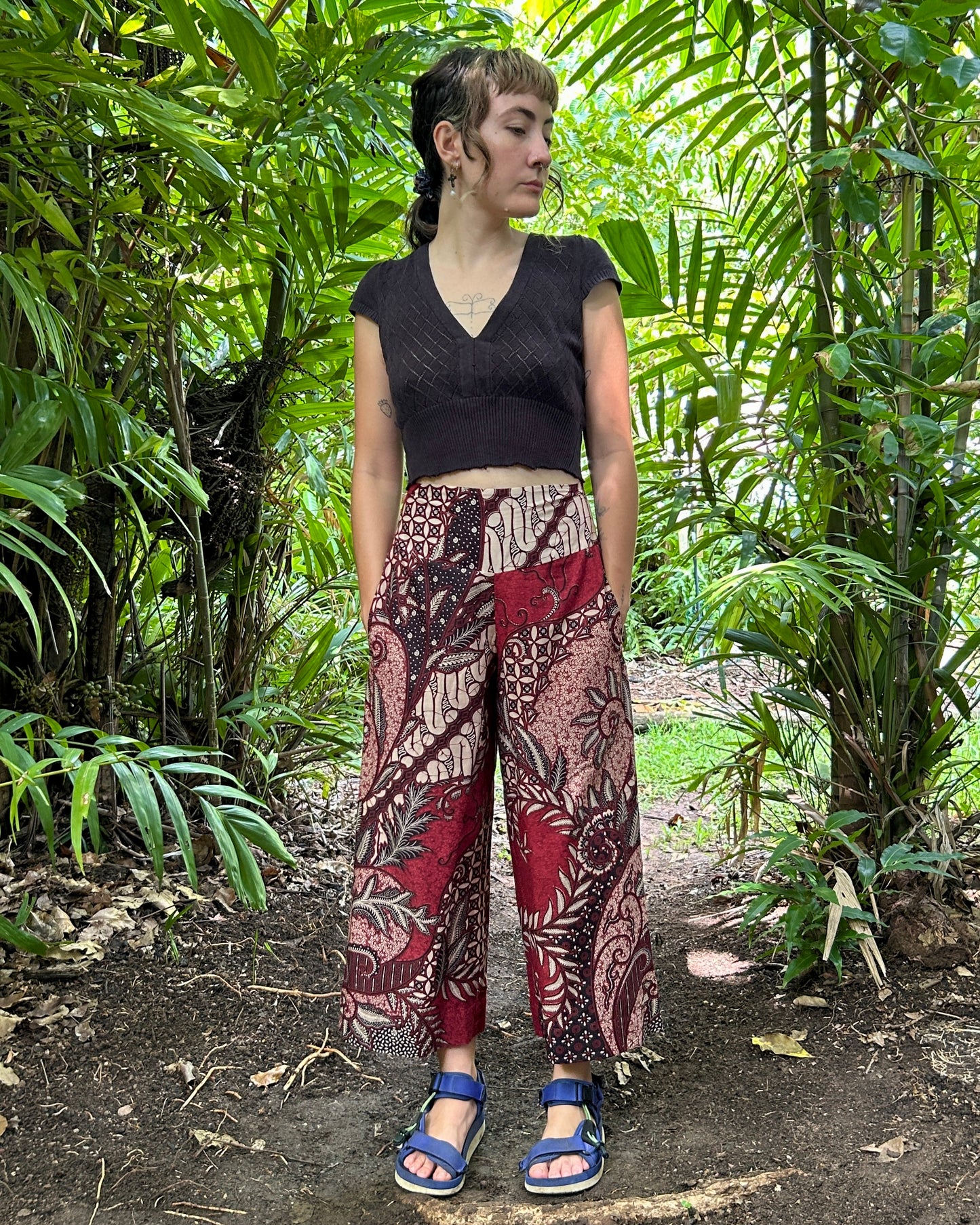 Red Swirl Batik Passion Pants