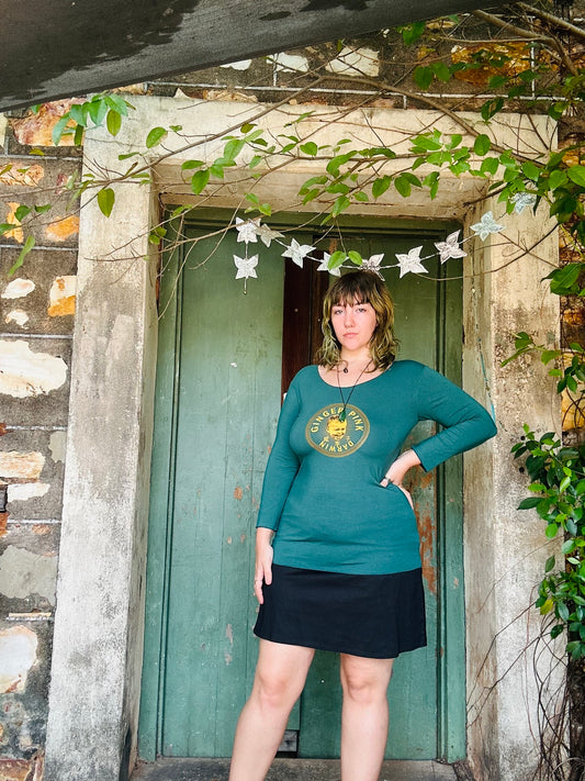 Yoga long sleeve Jade Green Logo Tee