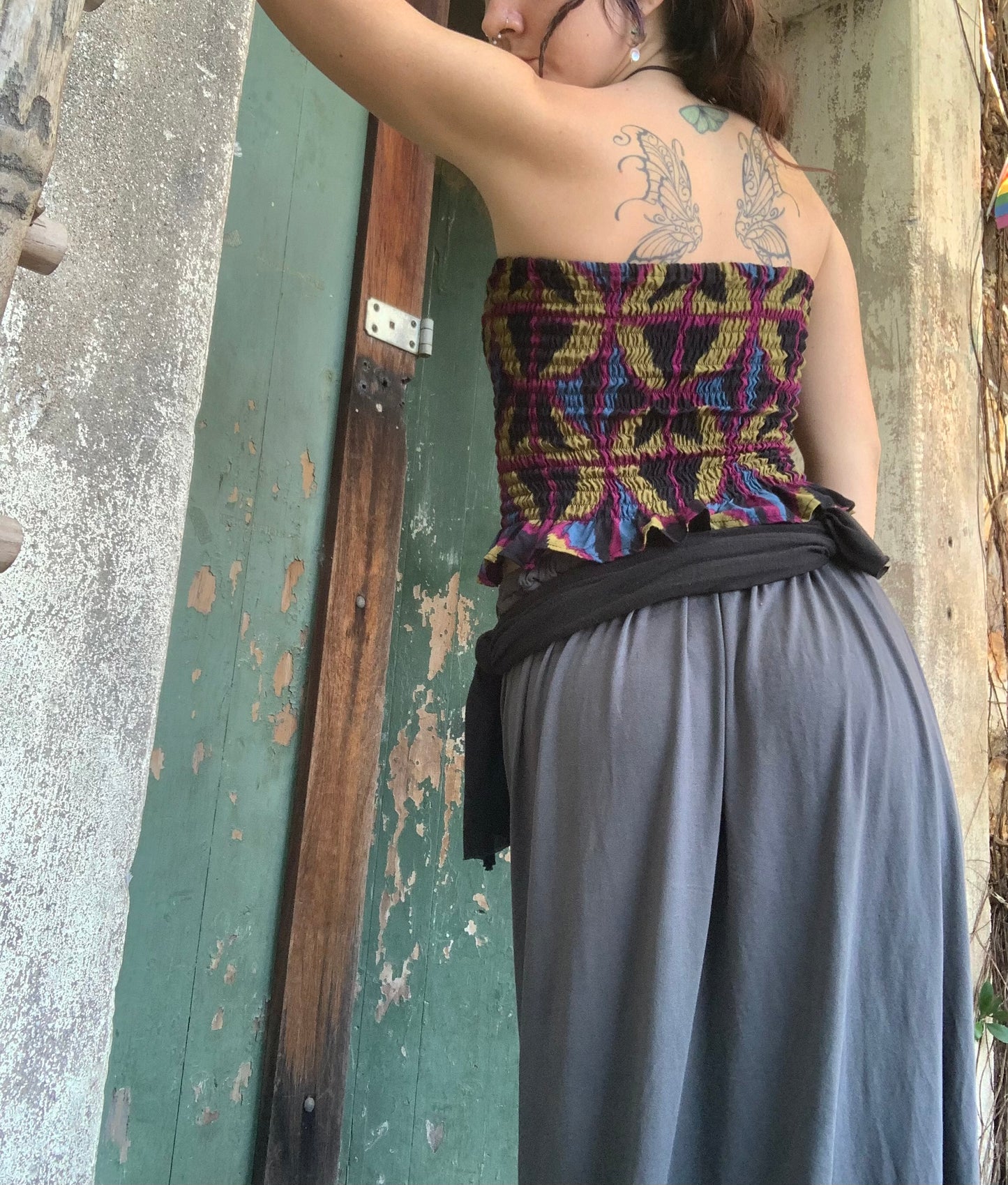 Ruffle Bandeau in Jewel Spider