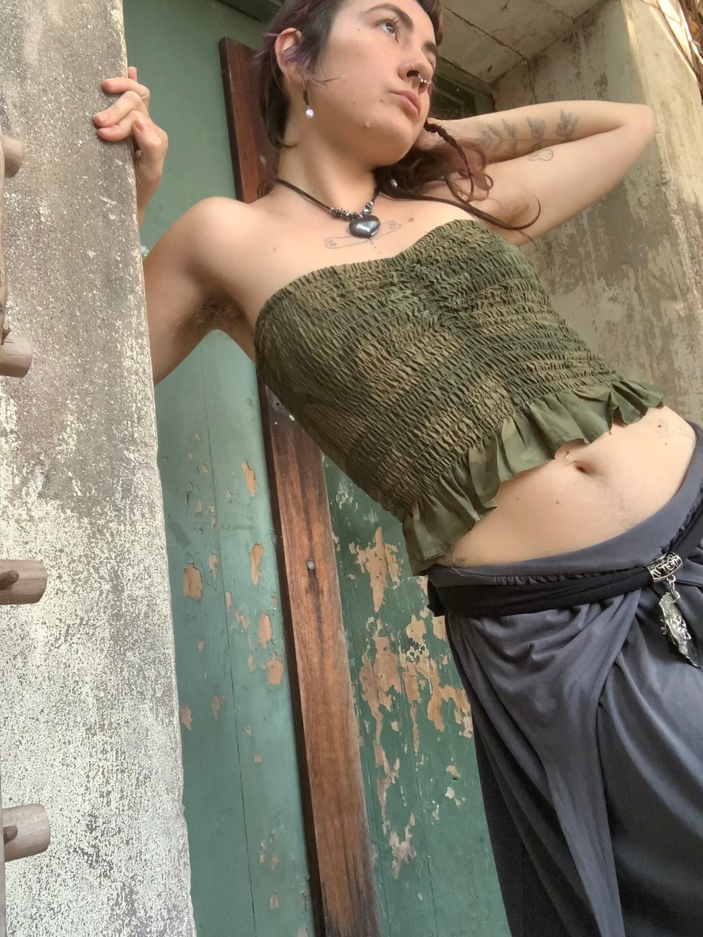 Ruffle Bandeau in Urban Camo