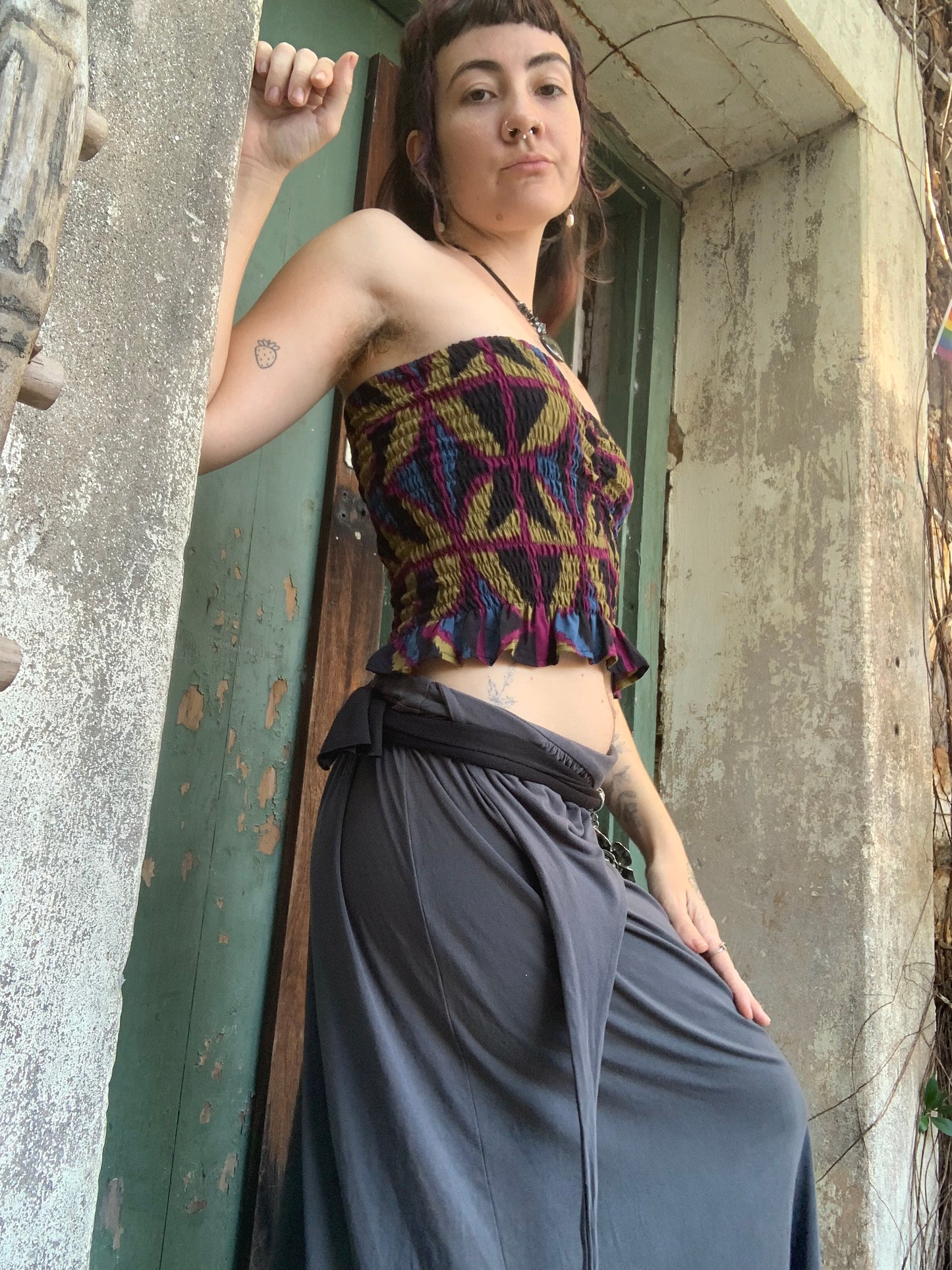 Ruffle Bandeau in Jewel Spider