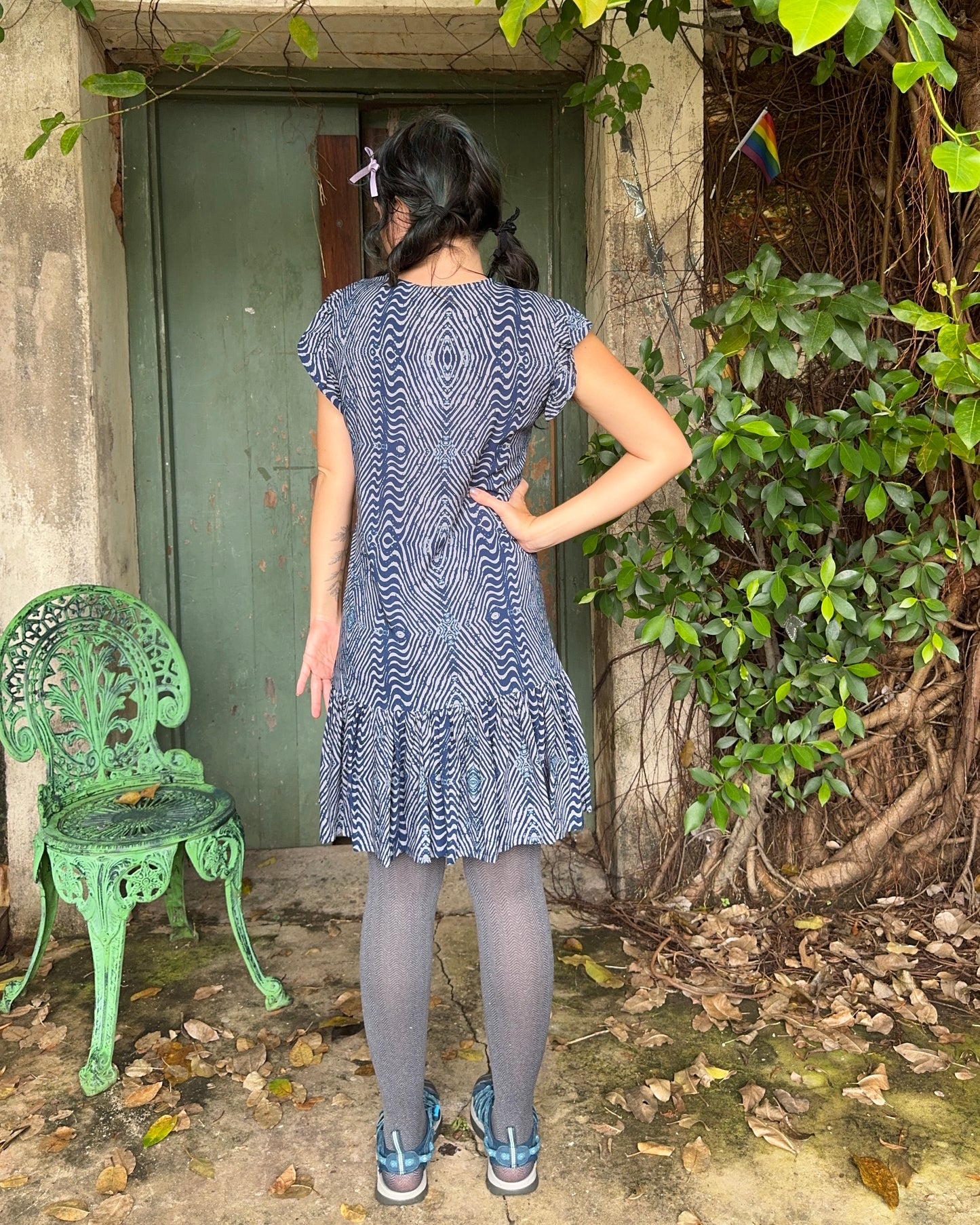 Gone Troppo dress in Blue Geo