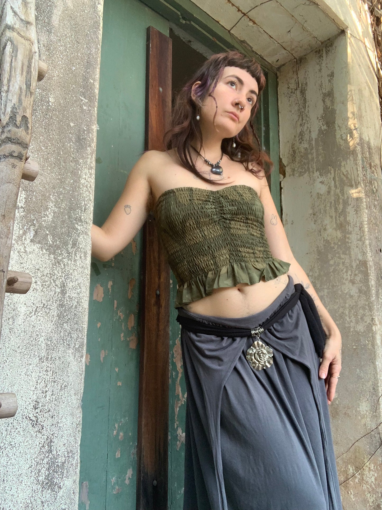 Ruffle Bandeau in Urban Camo