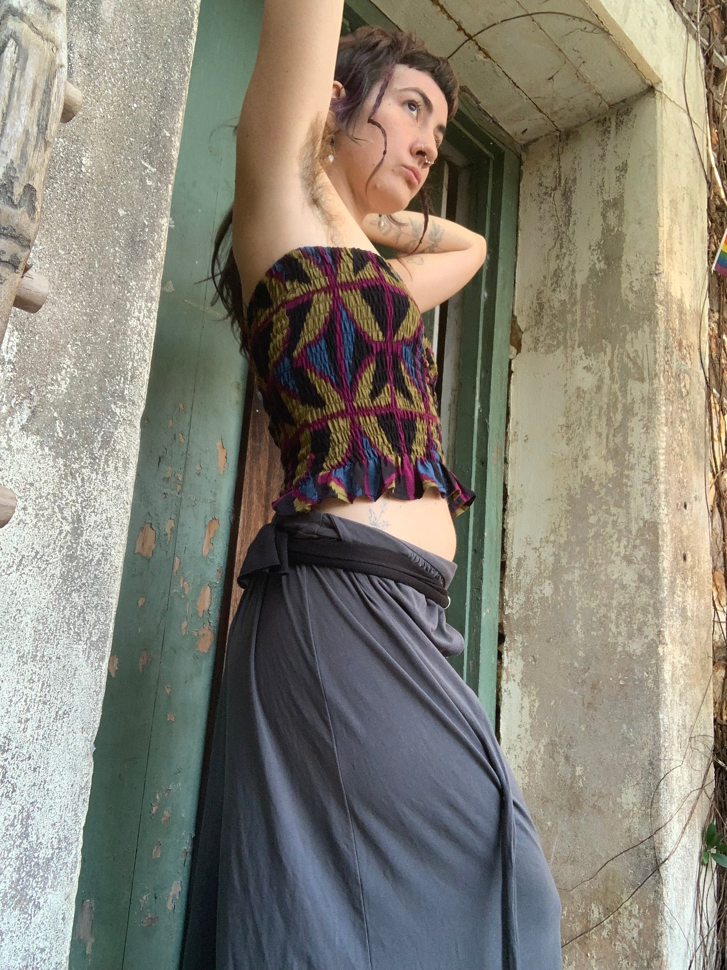 Ruffle Bandeau in Jewel Spider