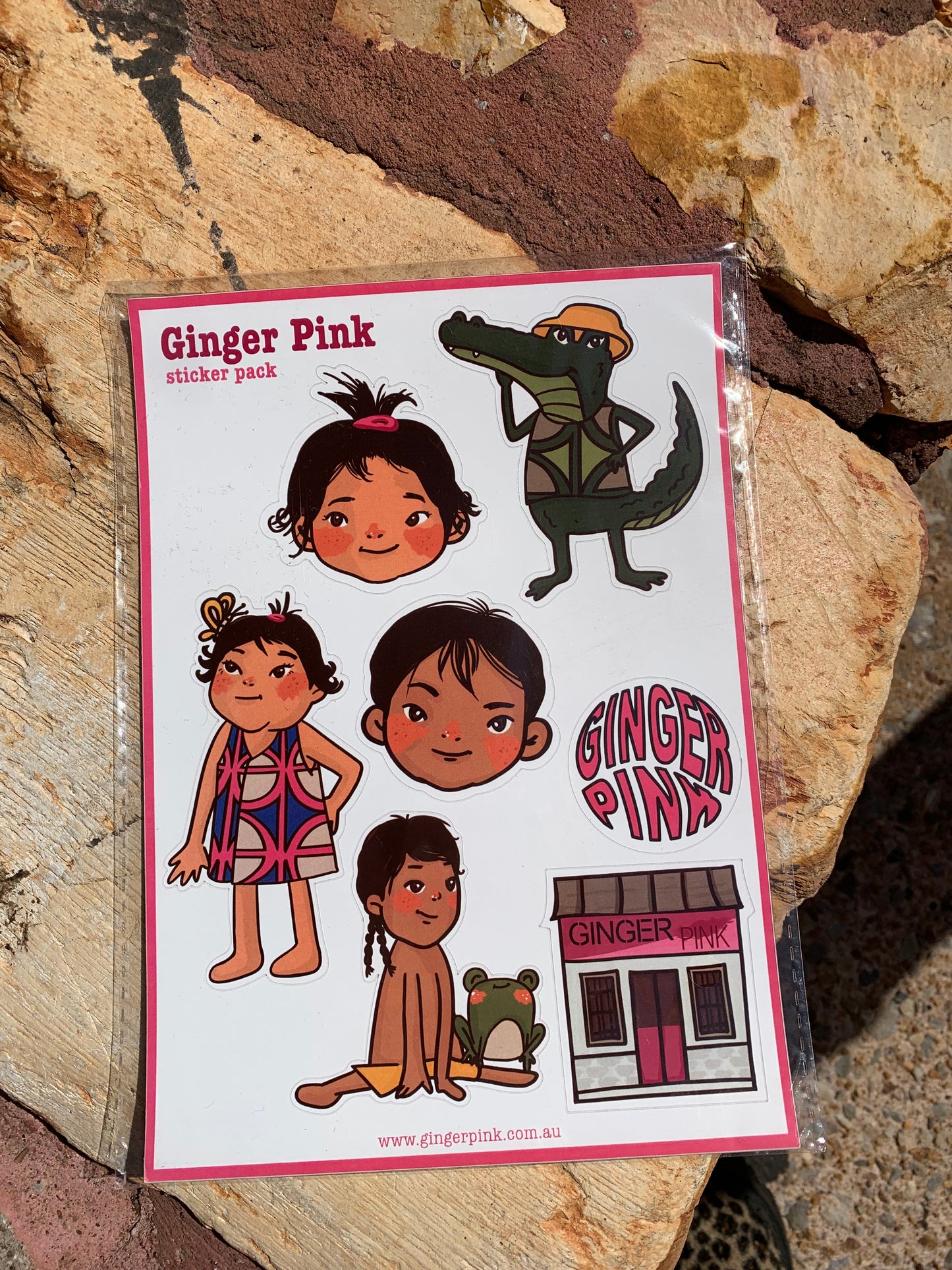 Ginger Pink sticker pack