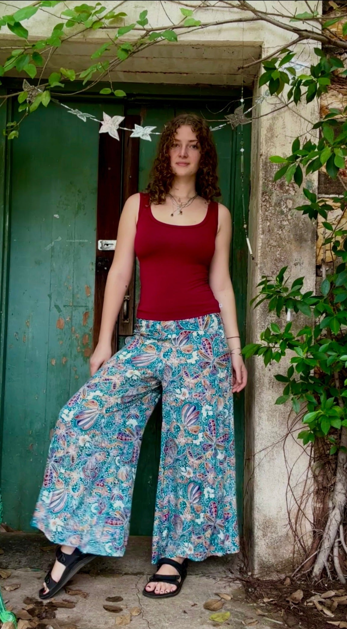 20% OFF Classic Culottes In Bright Teal Butterflies 2 lengths