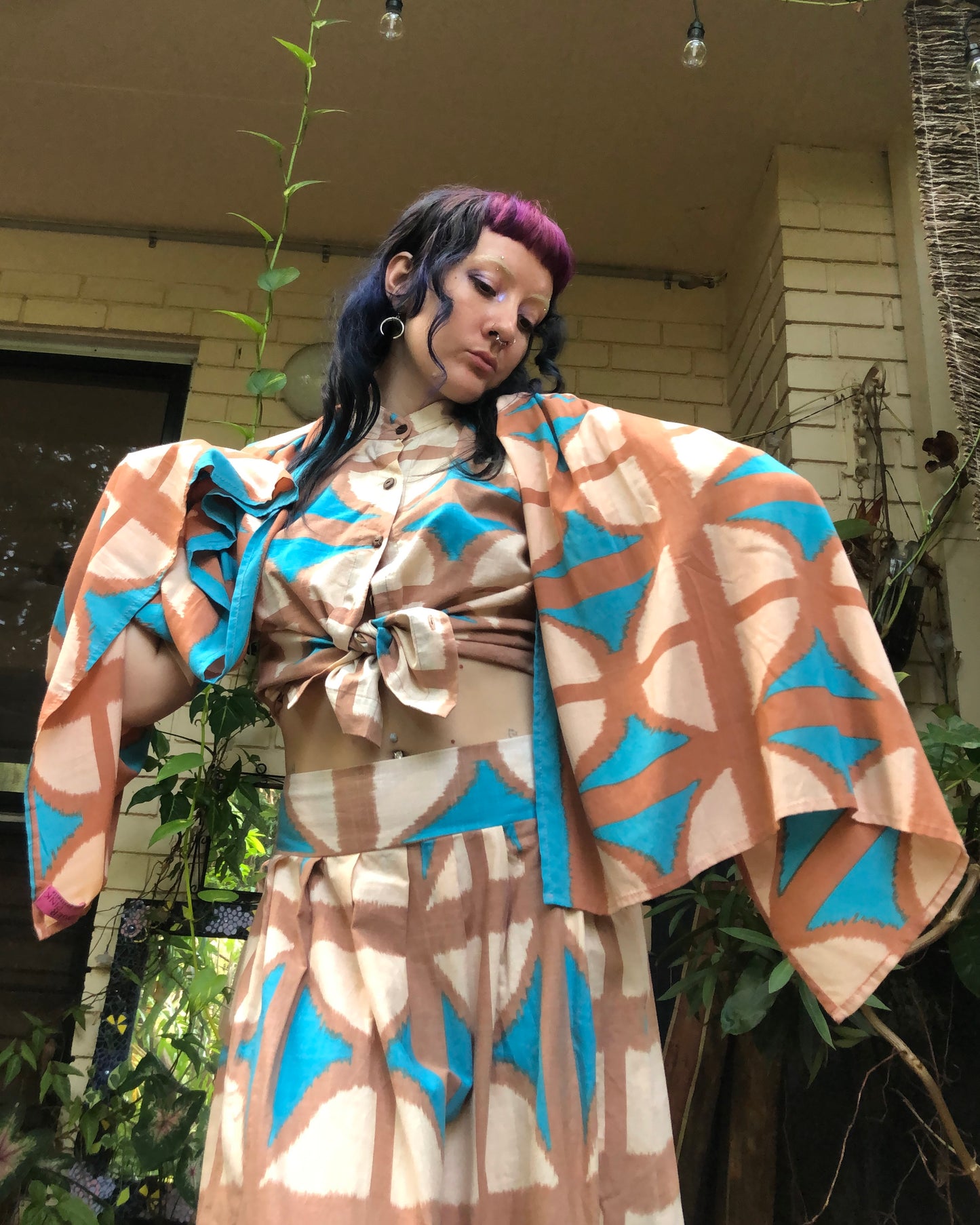 Breezeblock Shawl/ Half Sarong in Cas beach