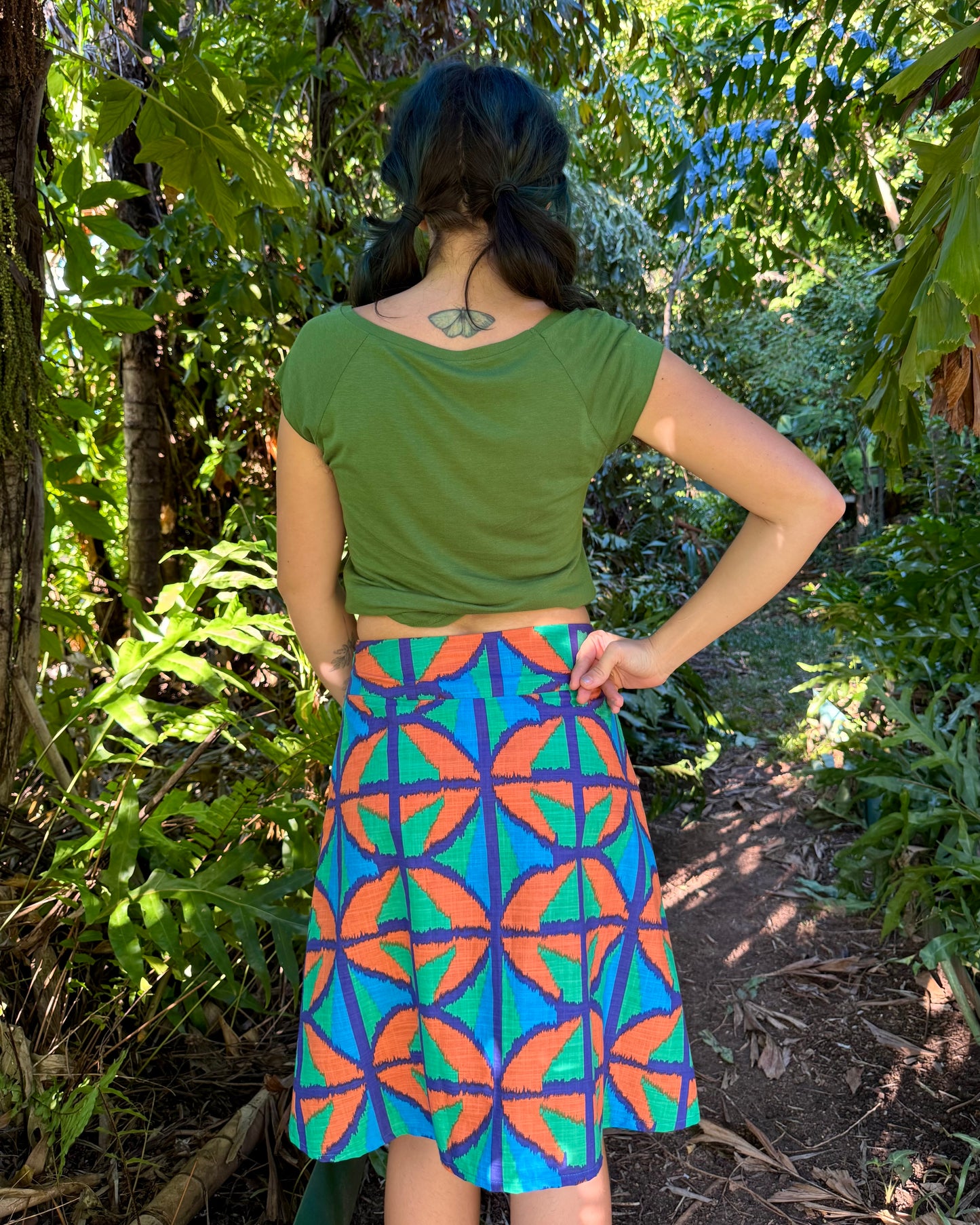 A-Line Skirt: Knee length Jungle Juice