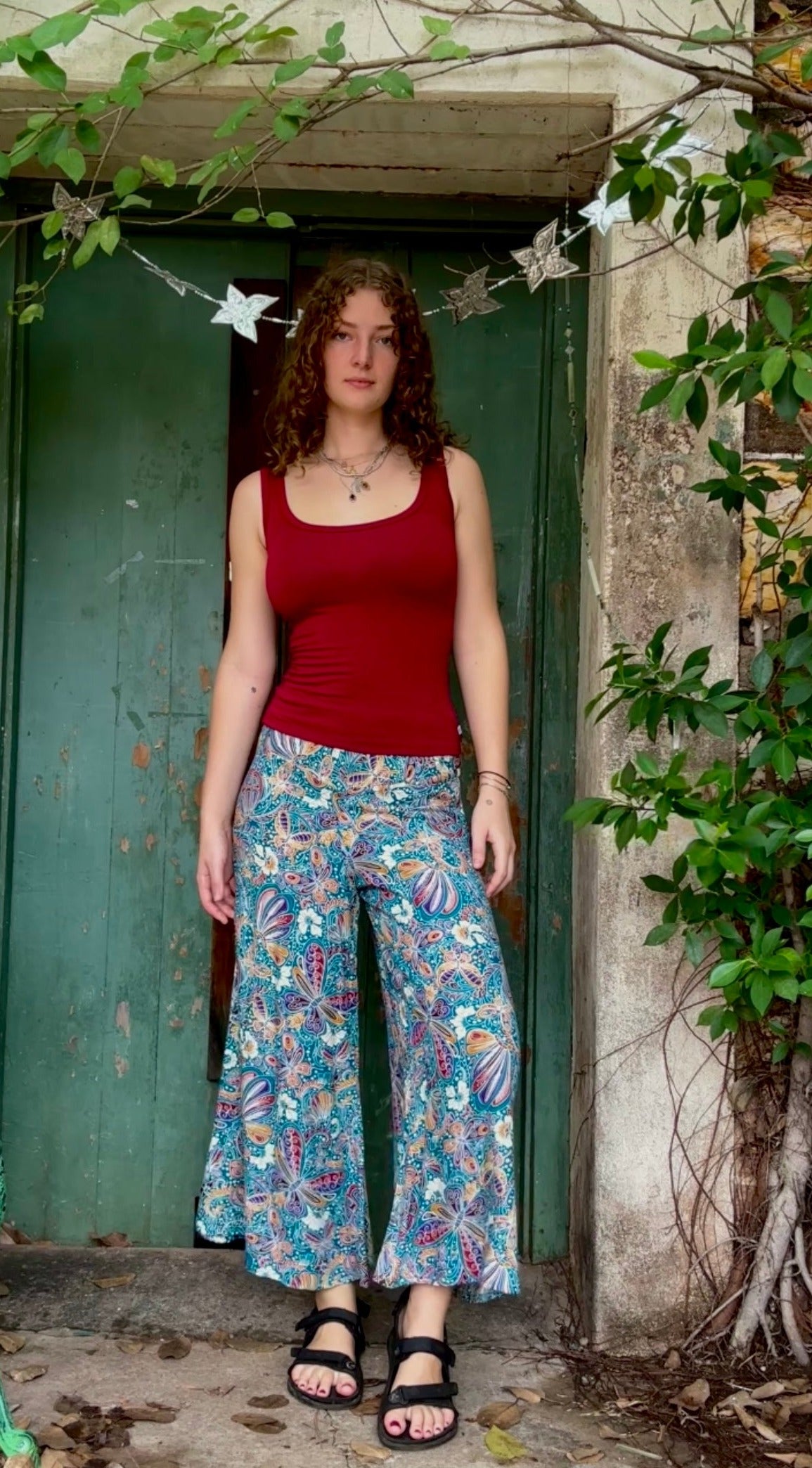20% OFF Classic Culottes In Bright Teal Butterflies 2 lengths