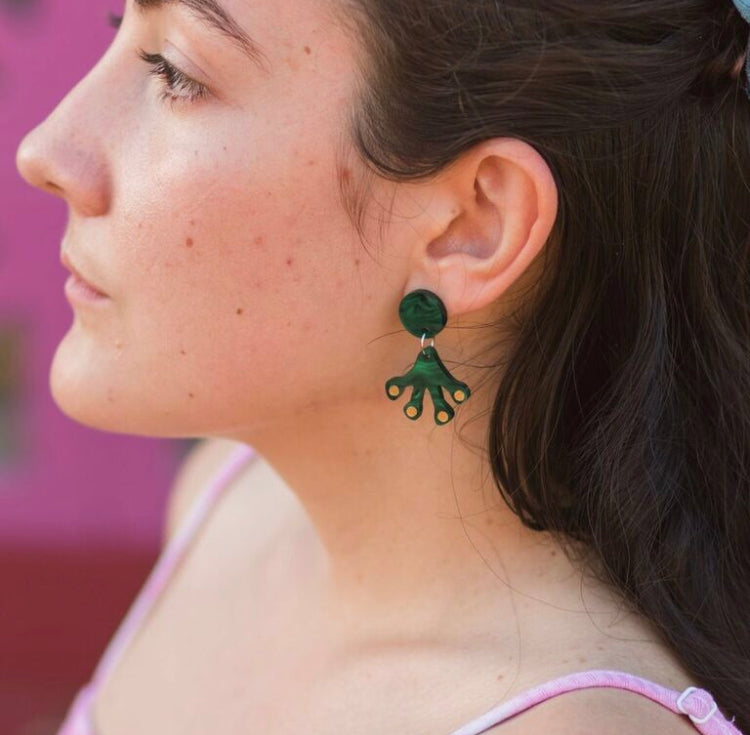 Lucky Frog Foot Stud Earrings - Ginger Pink Darwin - ethical fashion - darwin clothing shop - darwin clothing store - darwin fashion