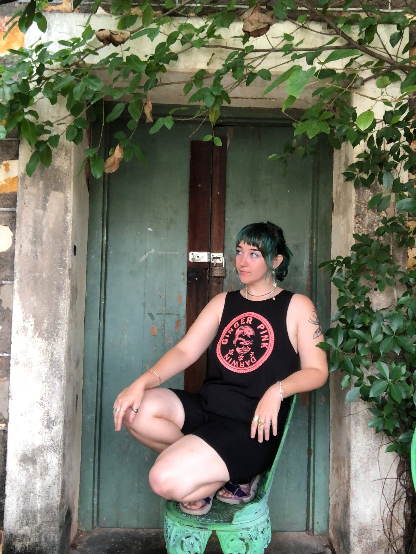 GP (Boy or Girl Logo) ‘Dancer’ Singlet in Black - Ginger Pink Darwin - ethical fashion - darwin clothing shop - darwin clothing store - darwin fashion