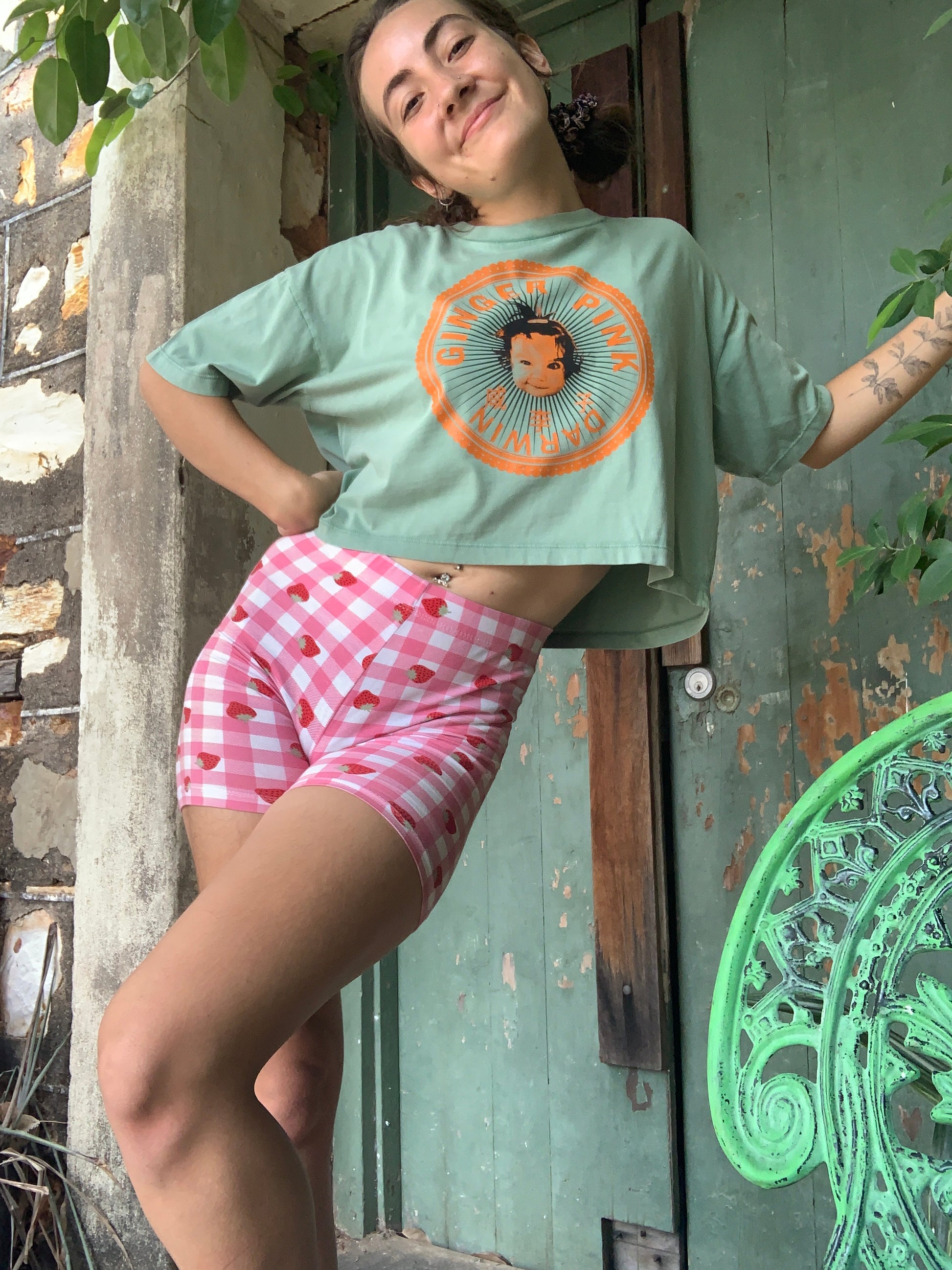 GP (Girl Logo)  Crop Tee in various colours - Ginger Pink Darwin - ethical fashion - darwin clothing shop - darwin clothing store - darwin fashion
