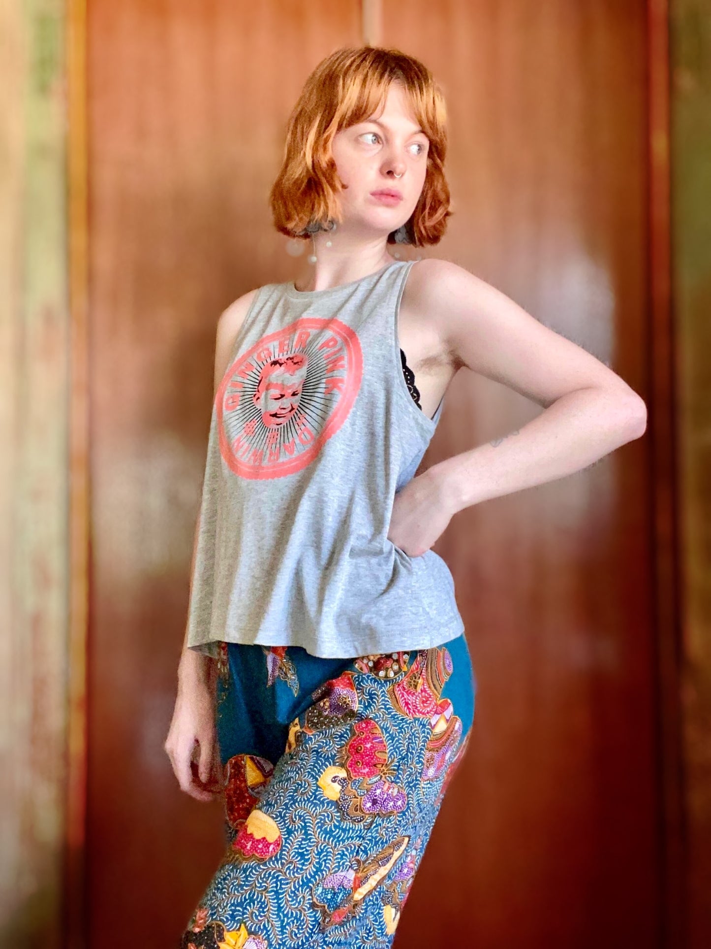 GP (Boy Logo) ’Dancer’ Singlet in Heather Grey - Ginger Pink Darwin - ethical fashion - darwin clothing shop - darwin clothing store - darwin fashion