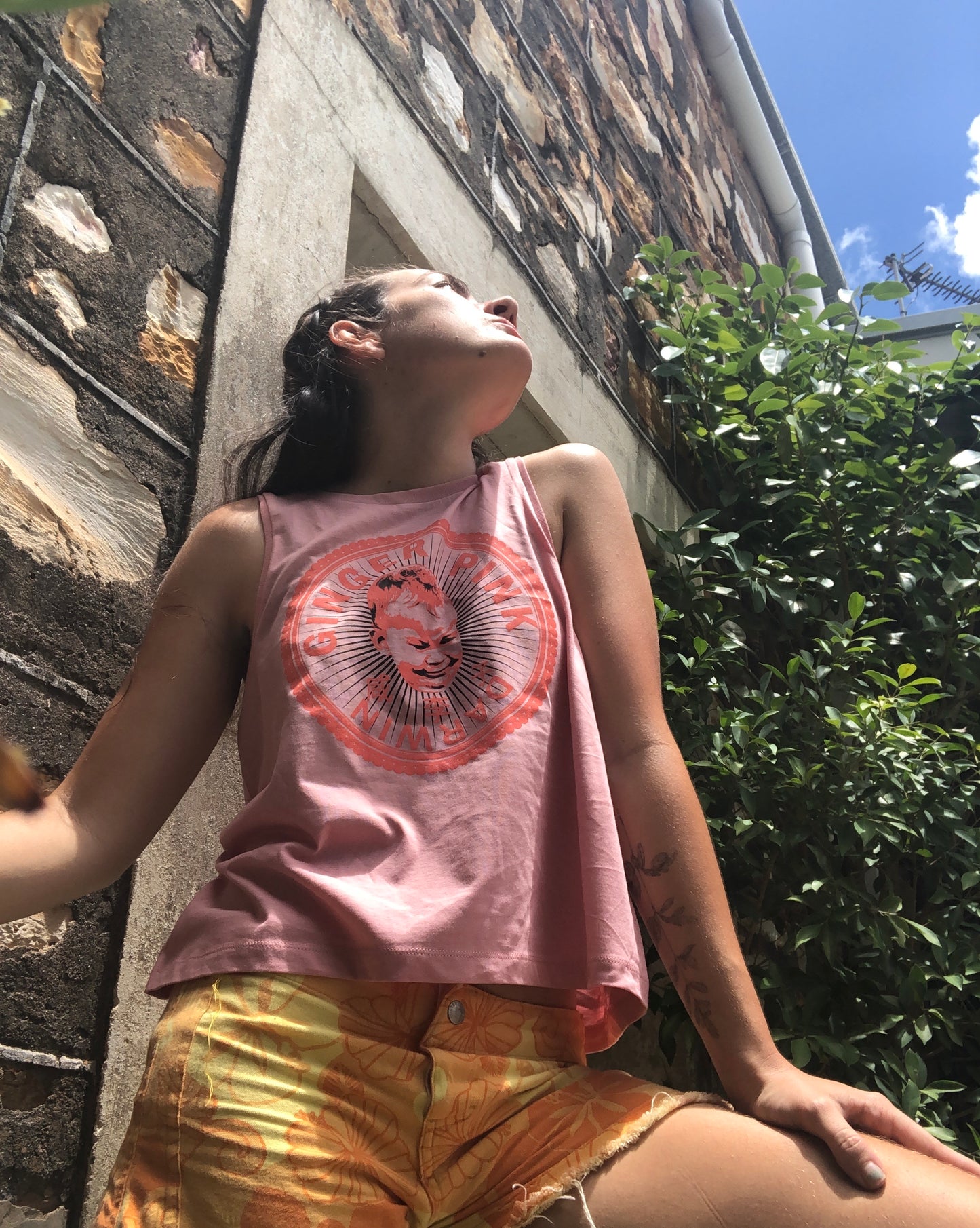 GP (Boy Logo) ‘Dancer’ Singlet in Pink - Ginger Pink Darwin - ethical fashion - darwin clothing shop - darwin clothing store - darwin fashion