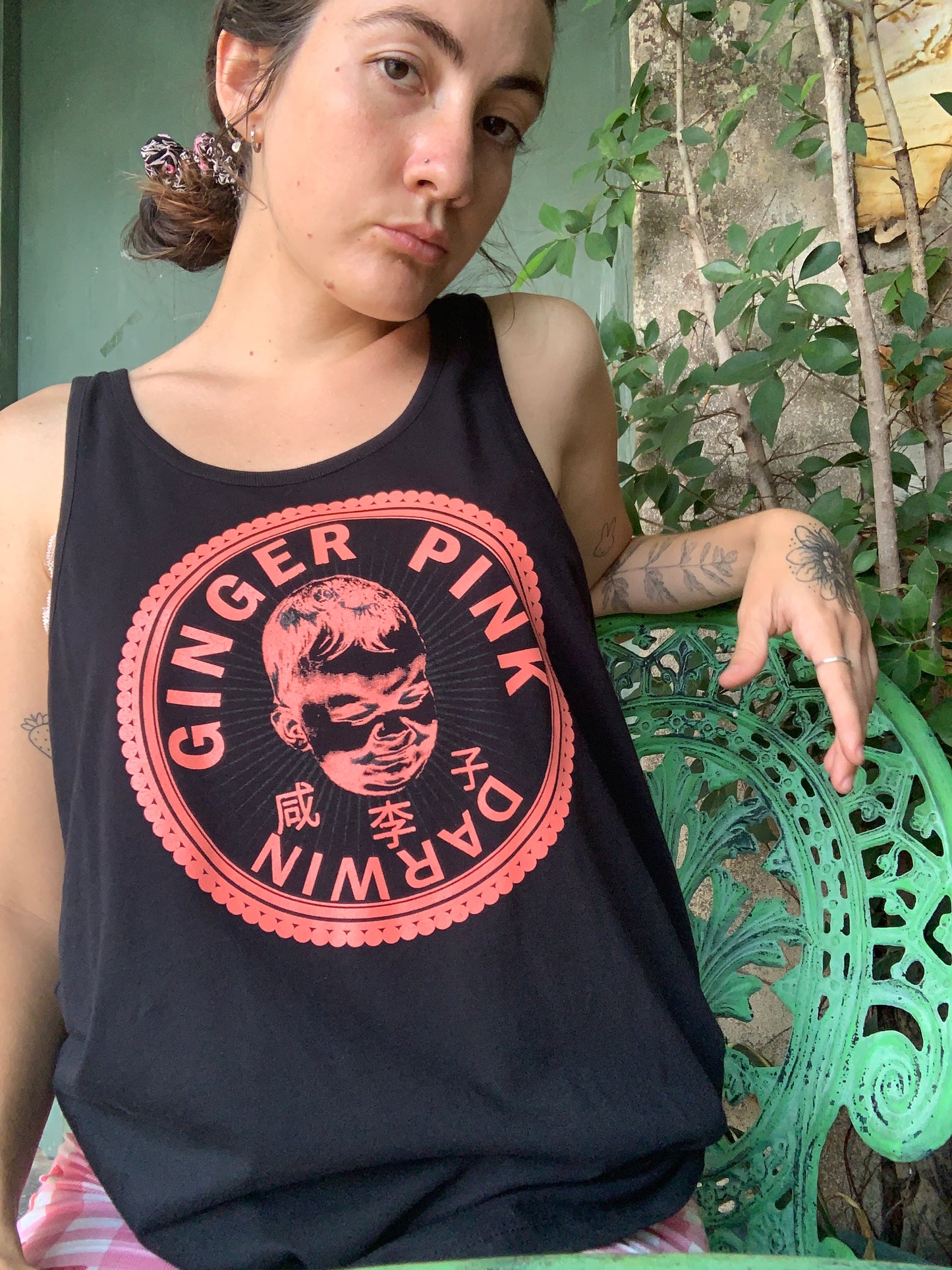 GP Logo 'Men's' Organic Cotton Singlet in Black - Ginger Pink Darwin - ethical fashion - darwin clothing shop - darwin clothing store - darwin fashion