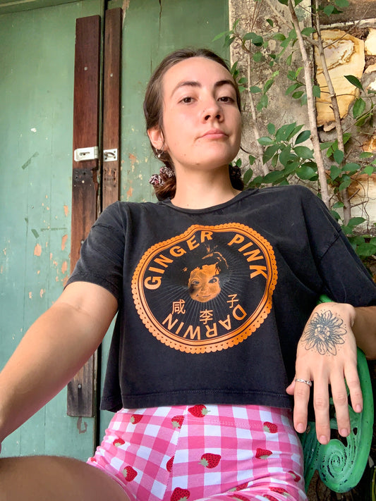 GP (Girl Logo)  Crop Tee in various colours - Ginger Pink Darwin - ethical fashion - darwin clothing shop - darwin clothing store - darwin fashion