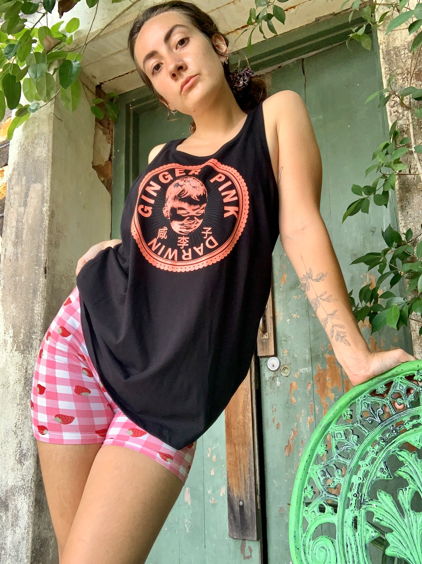GP Logo 'Men's' Organic Cotton Singlet in Black - Ginger Pink Darwin - ethical fashion - darwin clothing shop - darwin clothing store - darwin fashion