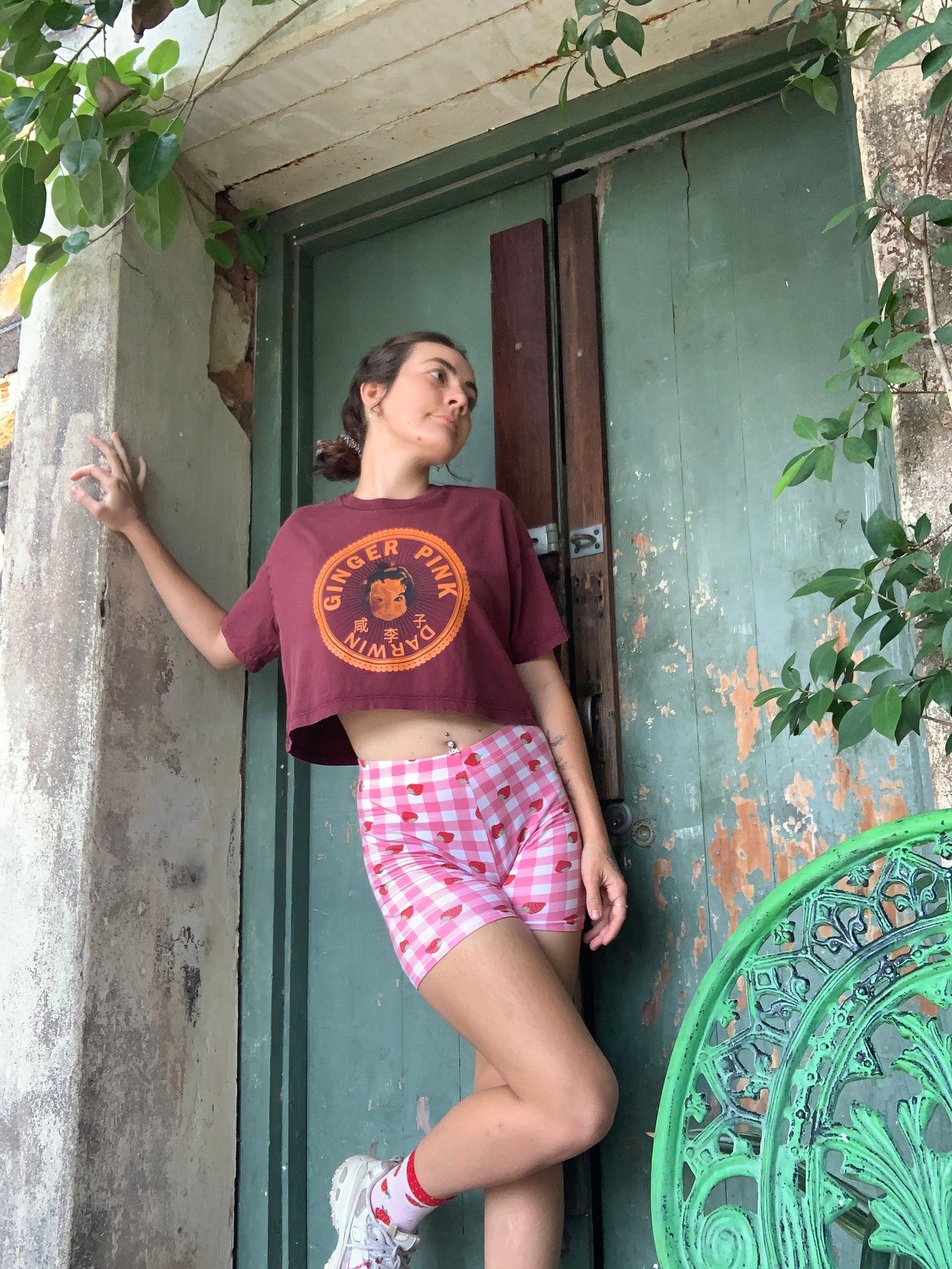GP (Girl Logo)  Crop Tee in various colours - Ginger Pink Darwin - ethical fashion - darwin clothing shop - darwin clothing store - darwin fashion