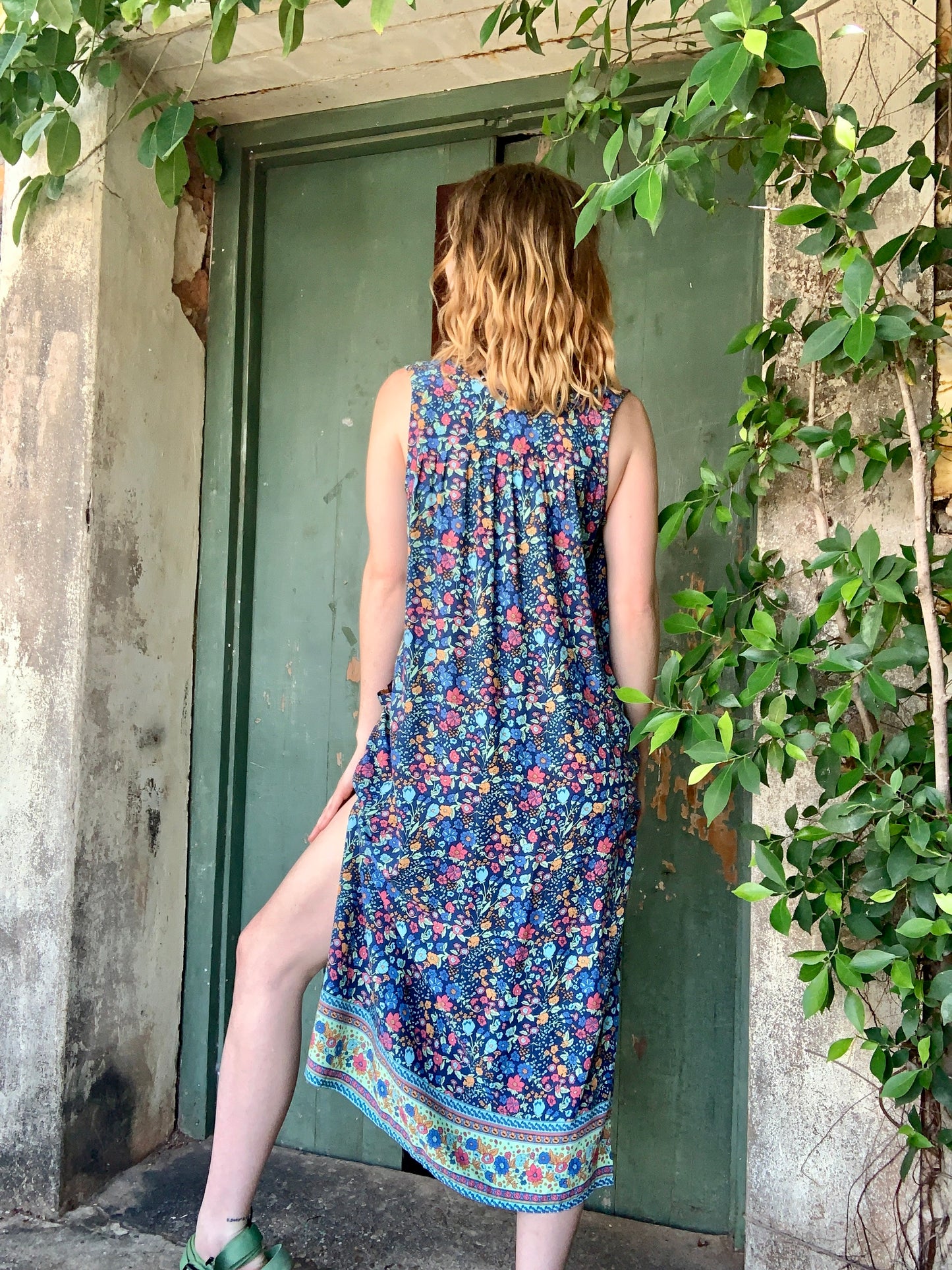 Ankle Biter Dress in Midnight Garden Print - Ginger Pink Darwin - ethical fashion - darwin clothing shop - darwin clothing store - darwin fashion