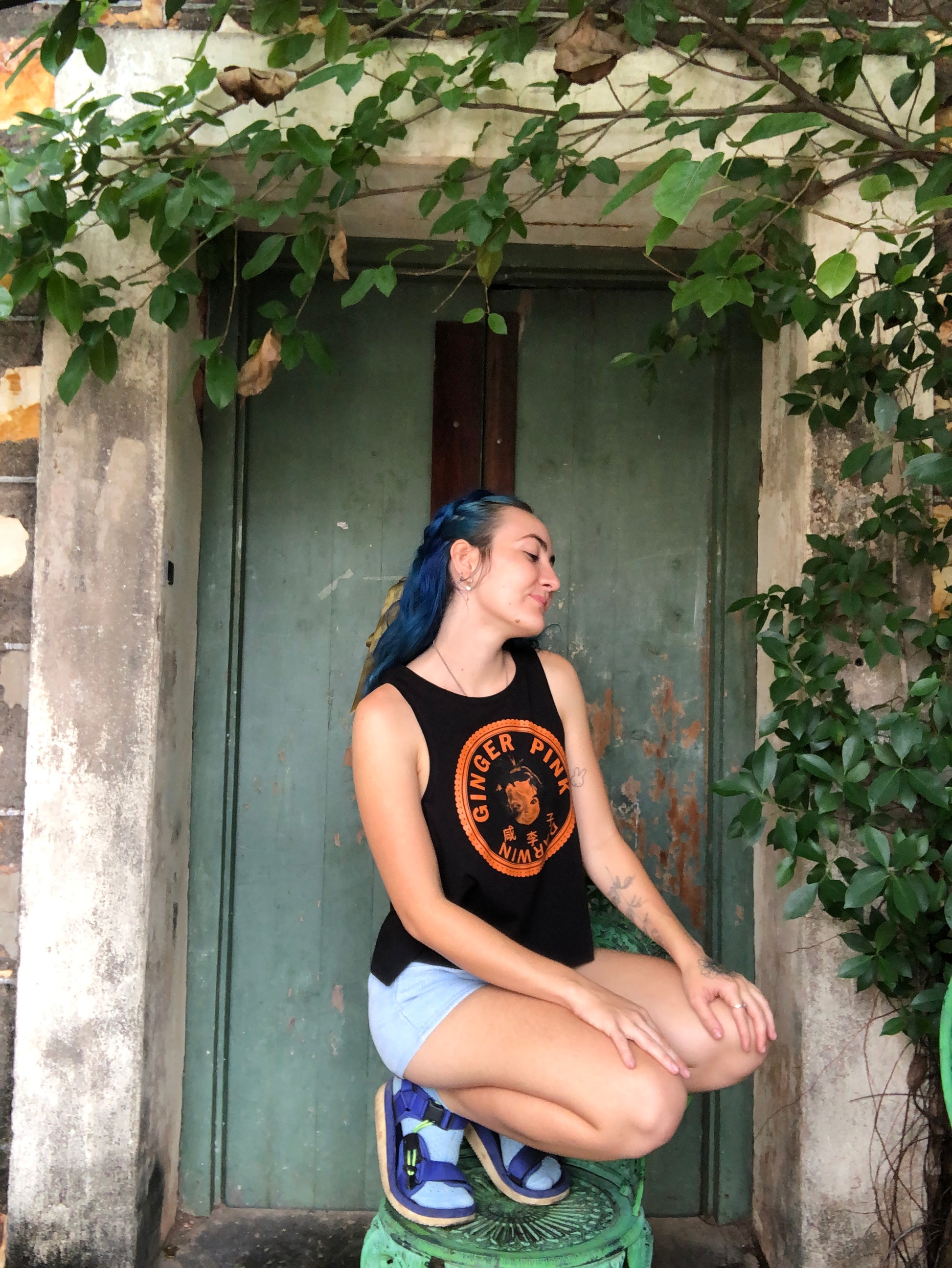 GP (Boy or Girl Logo) ‘Dancer’ Singlet in Black - Ginger Pink Darwin - ethical fashion - darwin clothing shop - darwin clothing store - darwin fashion