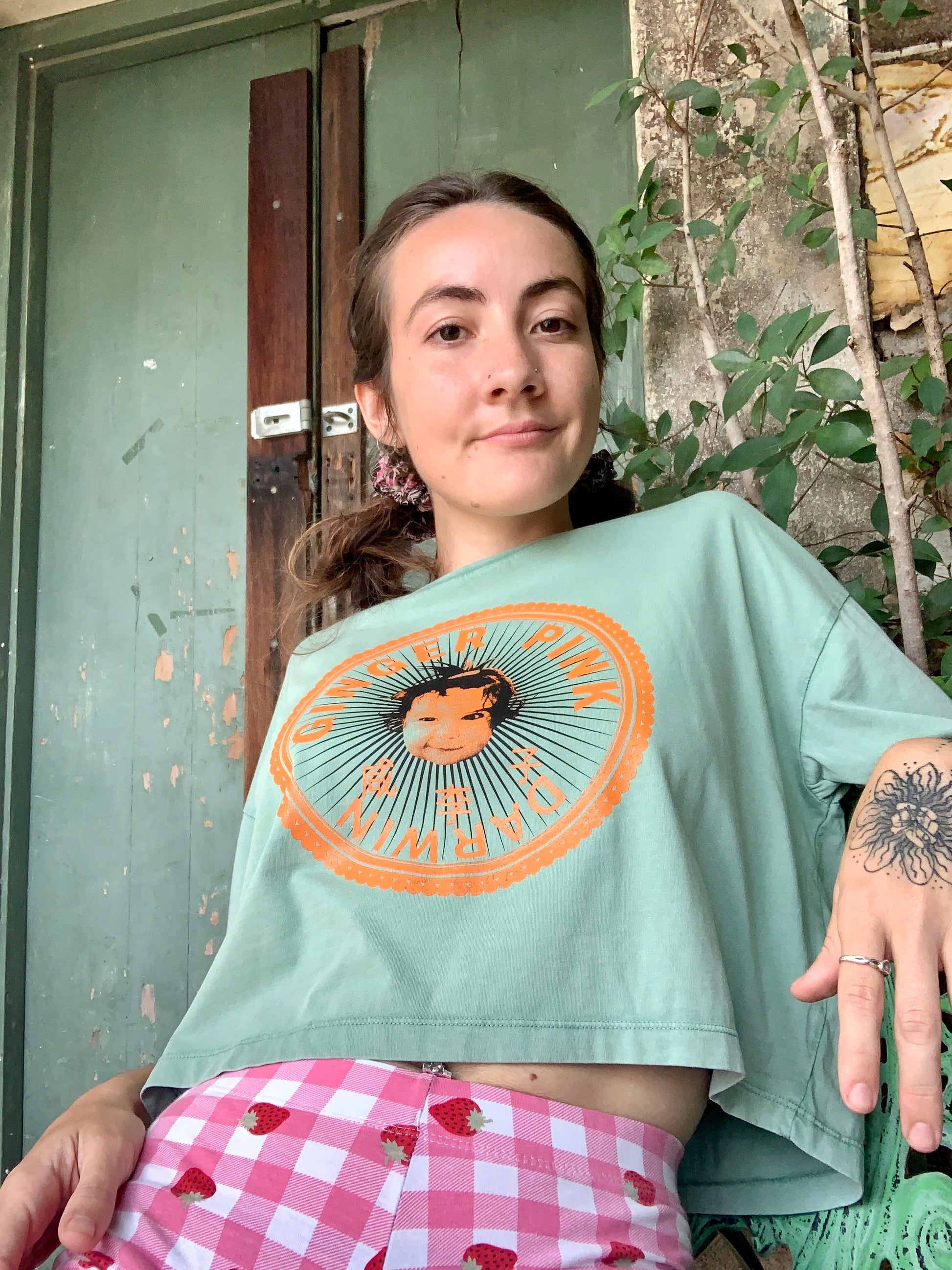 GP (Girl Logo)  Crop Tee in various colours - Ginger Pink Darwin - ethical fashion - darwin clothing shop - darwin clothing store - darwin fashion