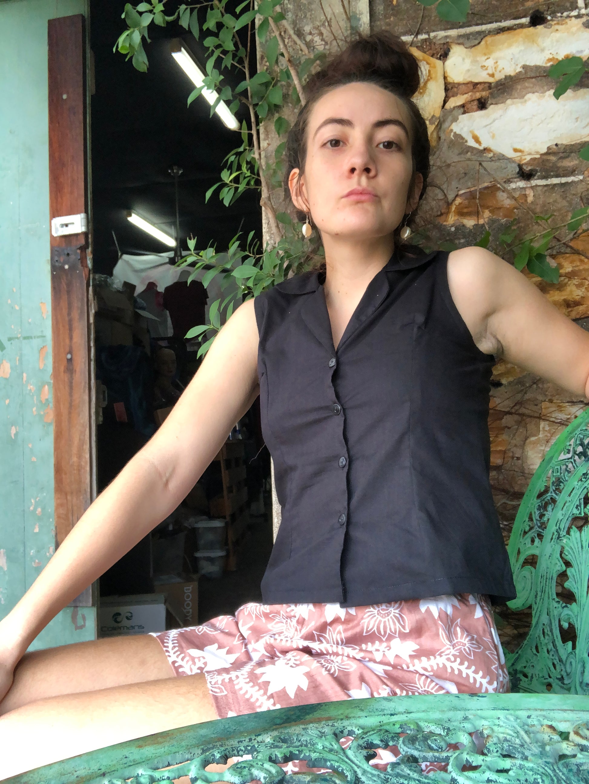 Matchi-Matchi Top in Black Cotton - Ginger Pink Darwin - ethical fashion - darwin clothing shop - darwin clothing store - darwin fashion
