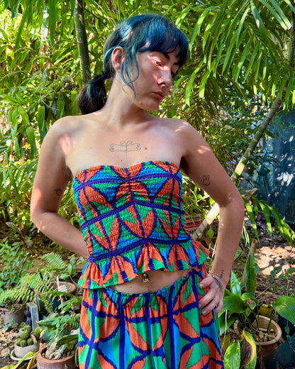 Ruffle Bandeau in Jungle Juice