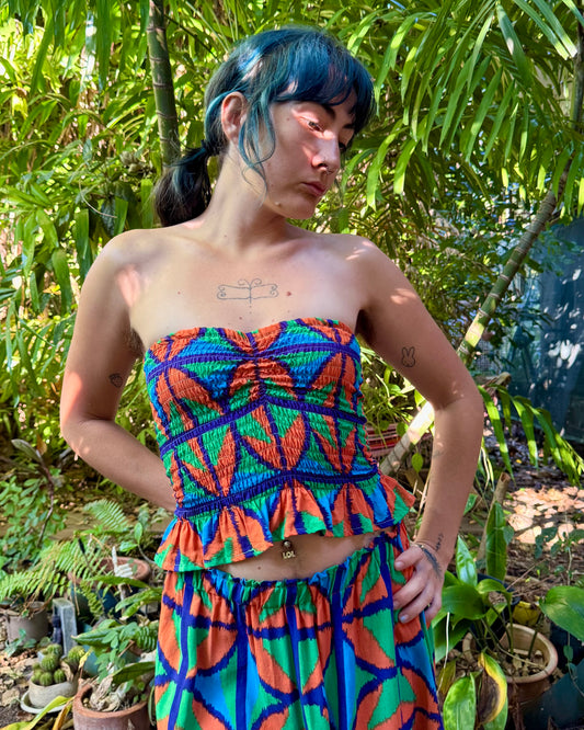 Ruffle Bandeau in Jungle Juice