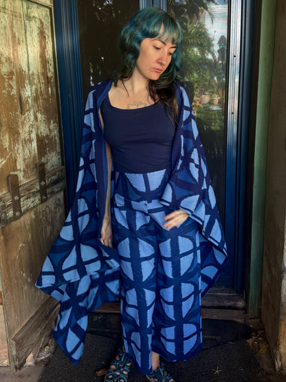 Breezeblock Sarong in Mood Indigo
