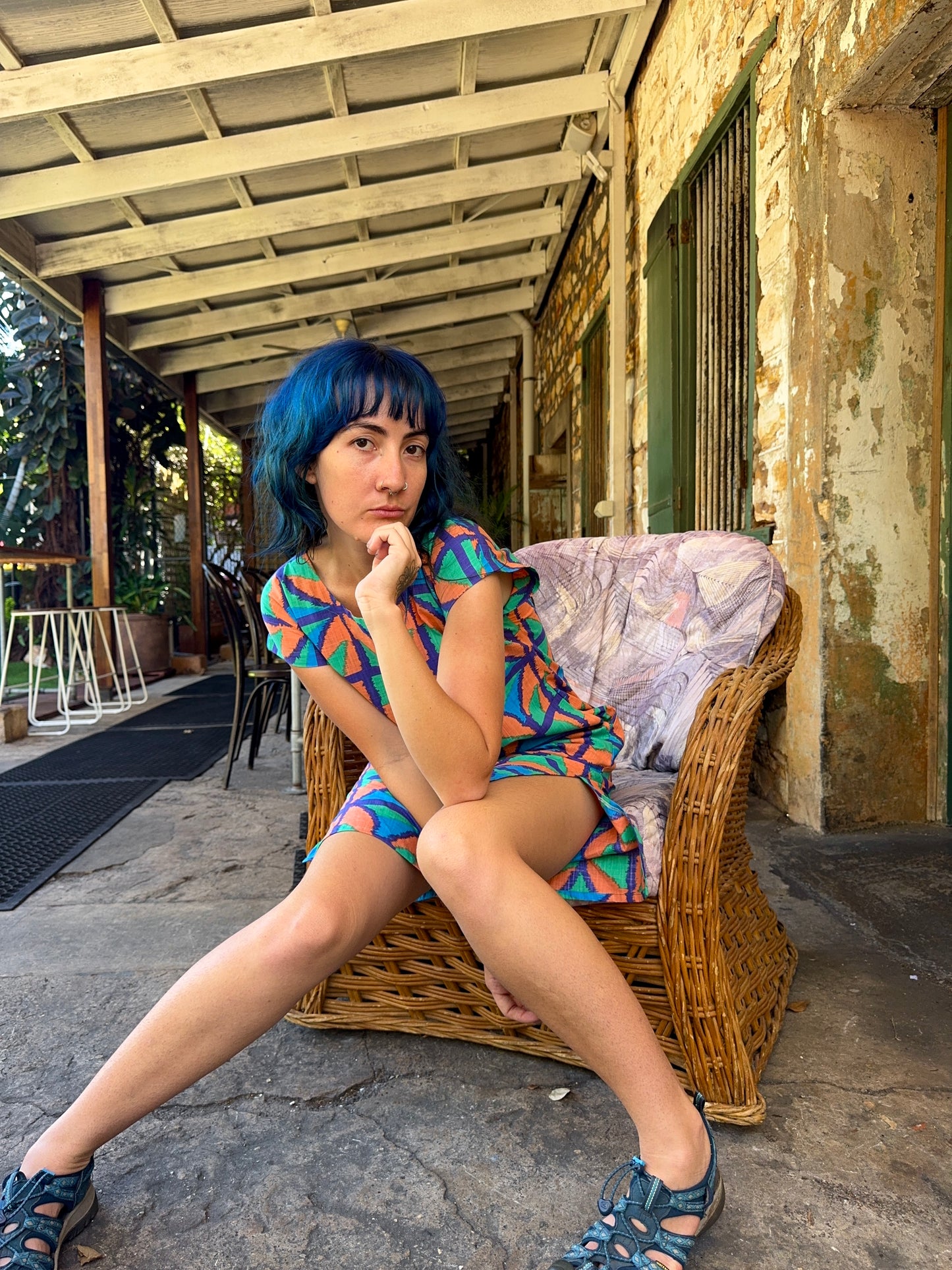 Hang Around Dress in Jungle Juice Below Knee
