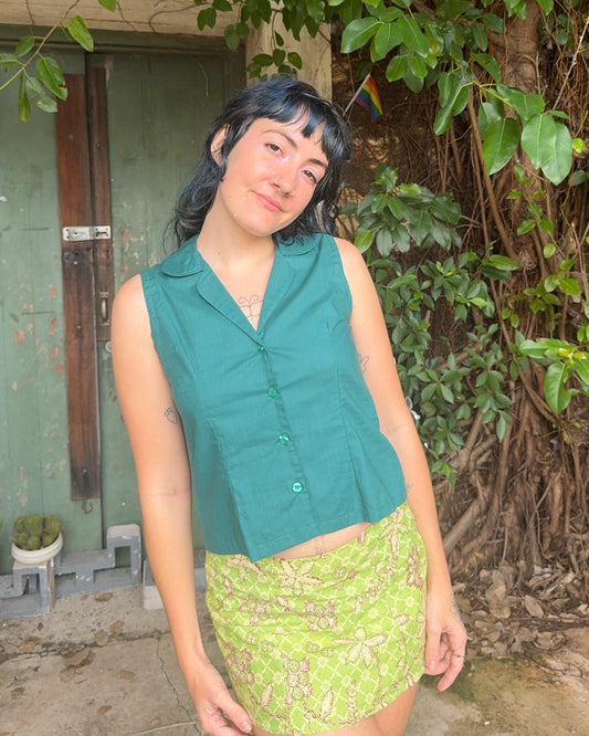 Matchi-Matchi Top in Jade Cotton