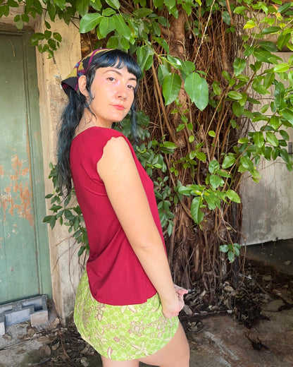 Yoga Logo tee in Ruby Red