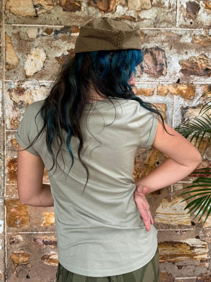 GP Girl Logo Women's Rolled Sleeve Tee in Sage