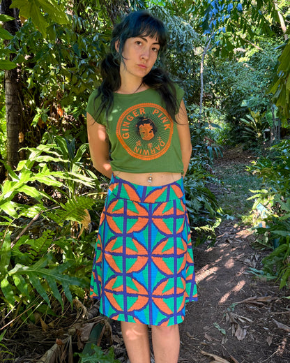 A-Line Skirt: Knee length Jungle Juice