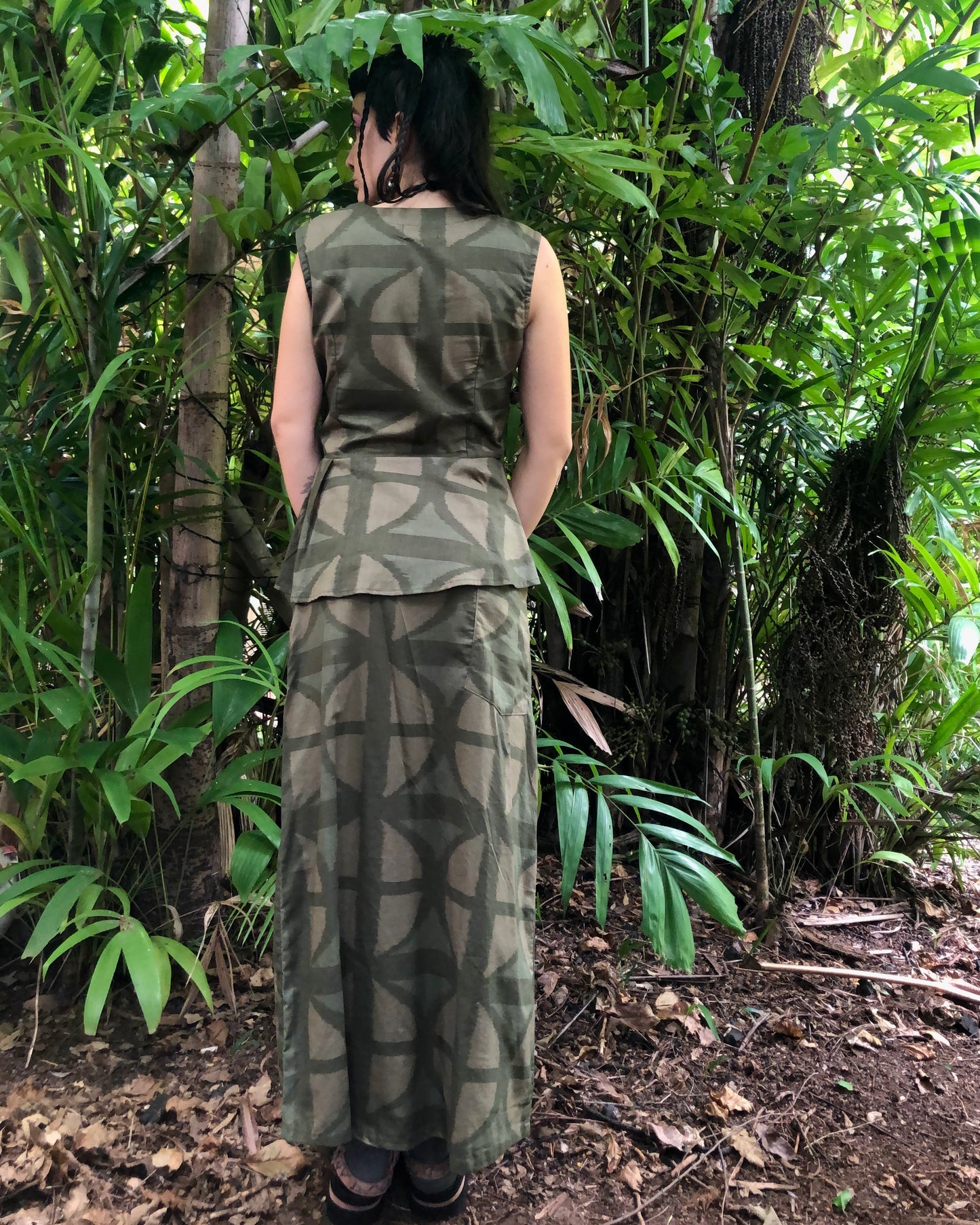 Urban Camo Long A-line Skirt