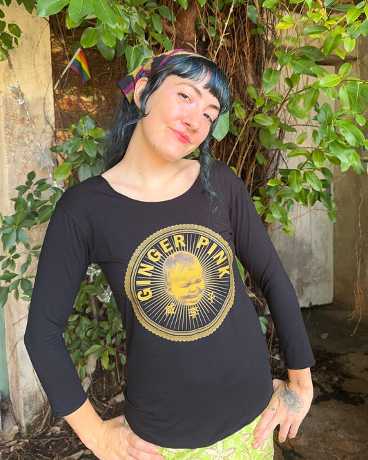 Yoga long sleeve Black Logo Tee