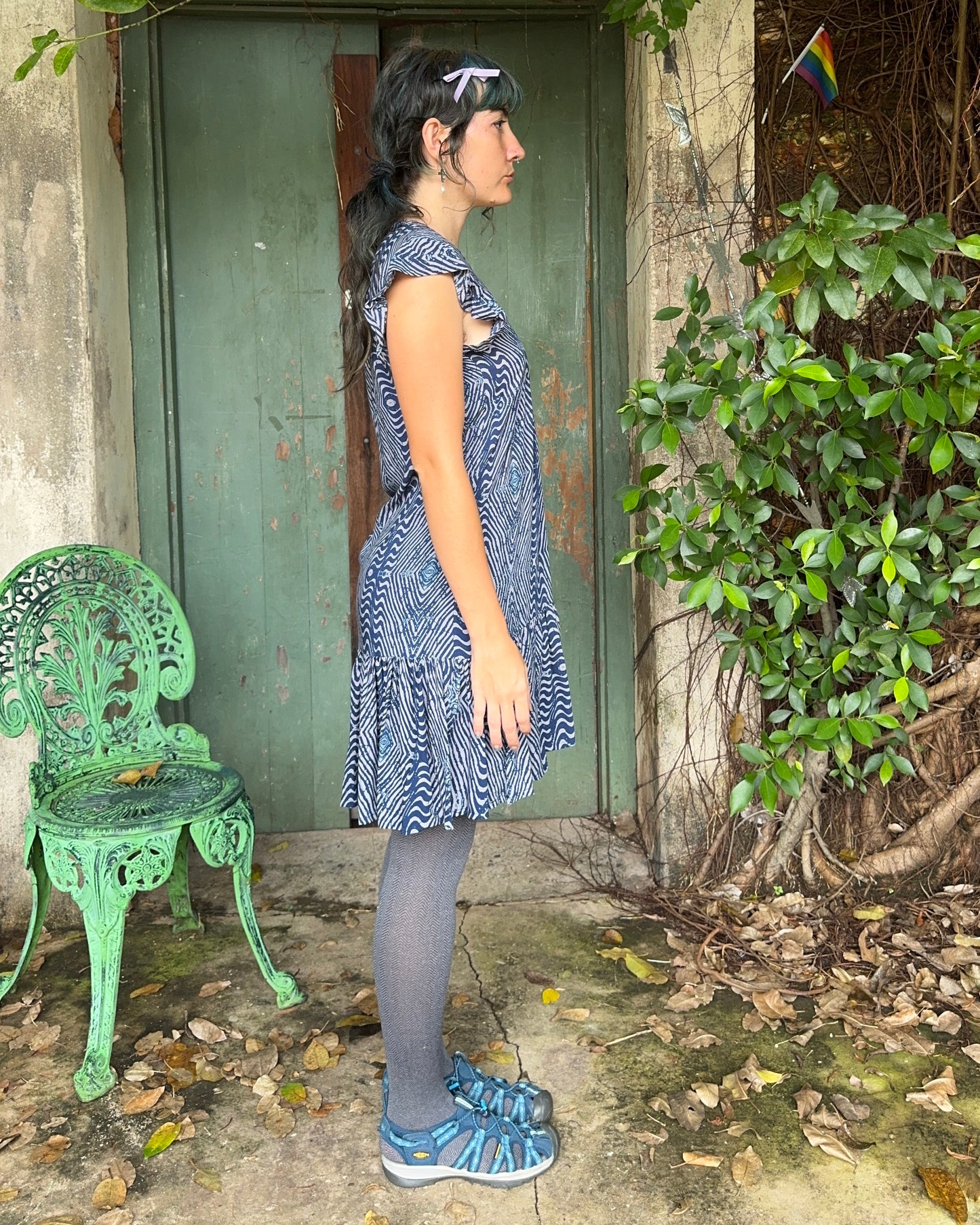 Gone Troppo dress in Blue Geo