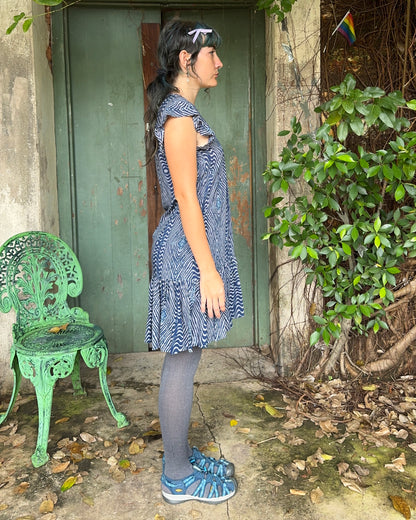 Gone Troppo dress in Blue Geo