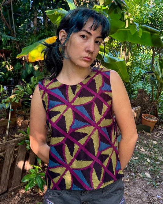 Sleeveless ‘I’m Cross Top’ in Jewel Spider