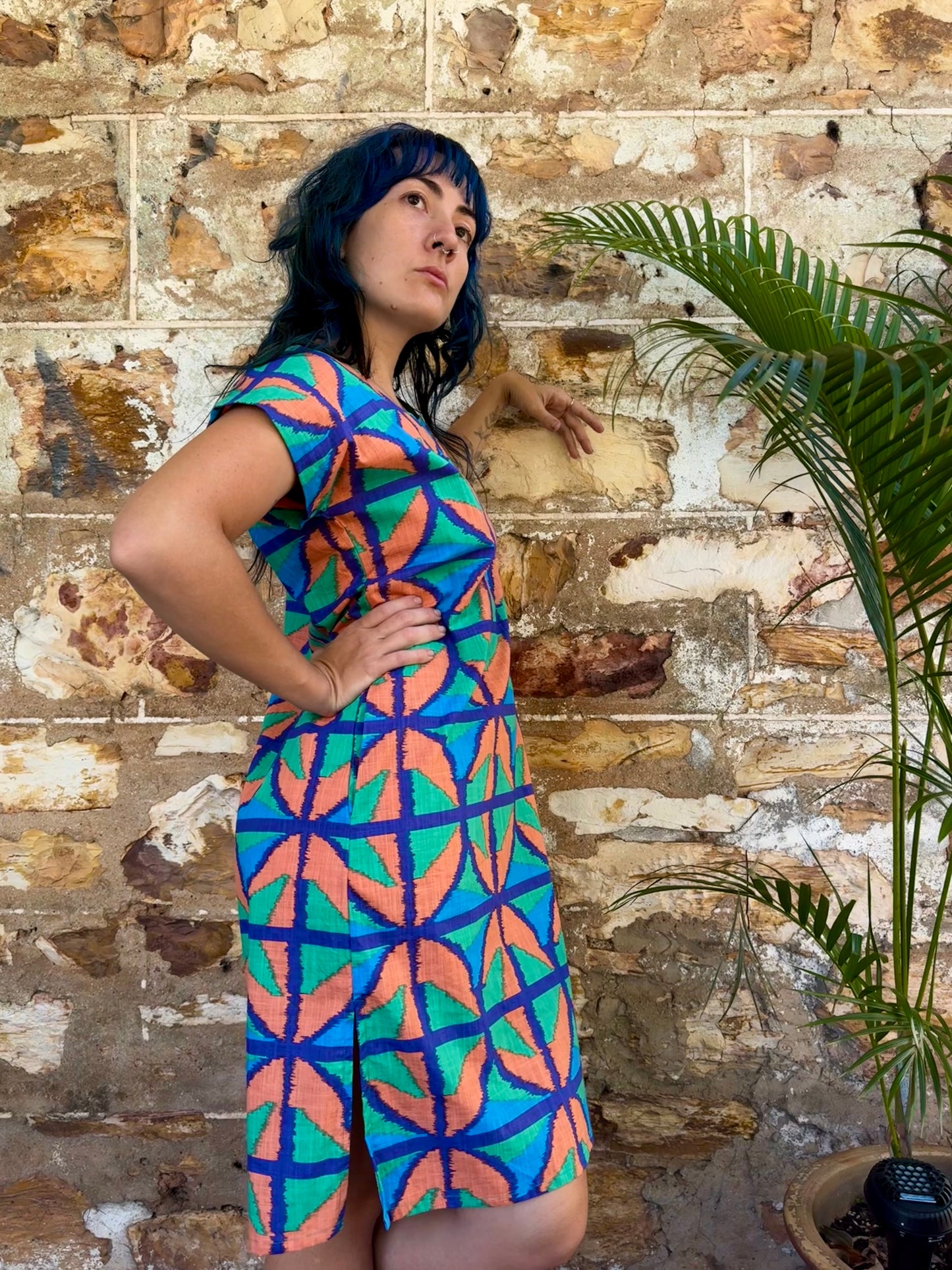 Hang Around Dress in Jungle Juice Below Knee
